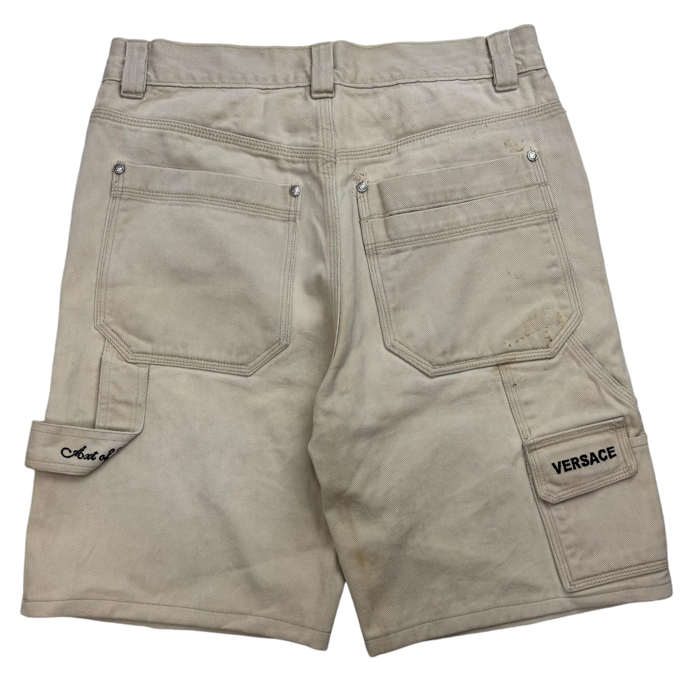 Vintage Versace Cargo Shorts Cream