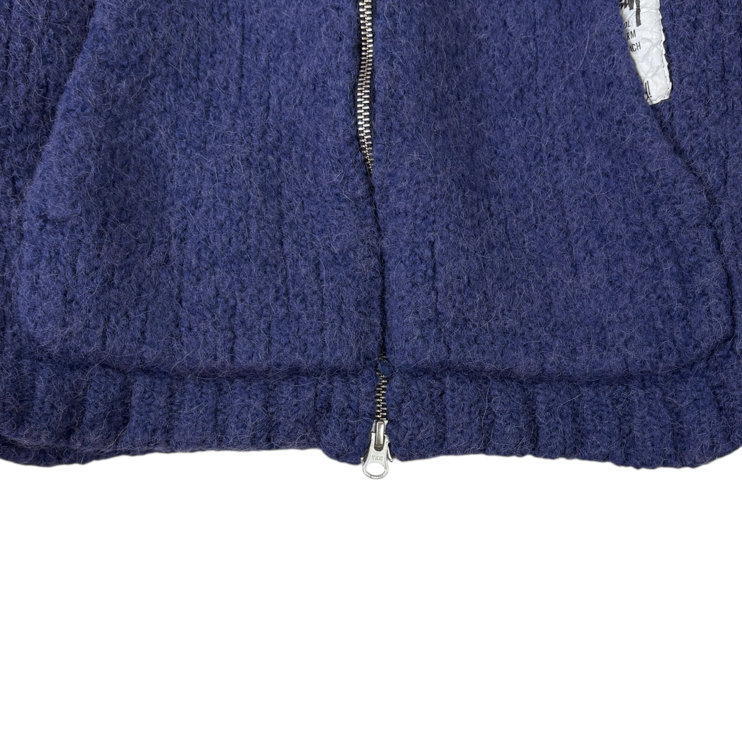 Stussy Chunky Knit Zip Hoodie Blue