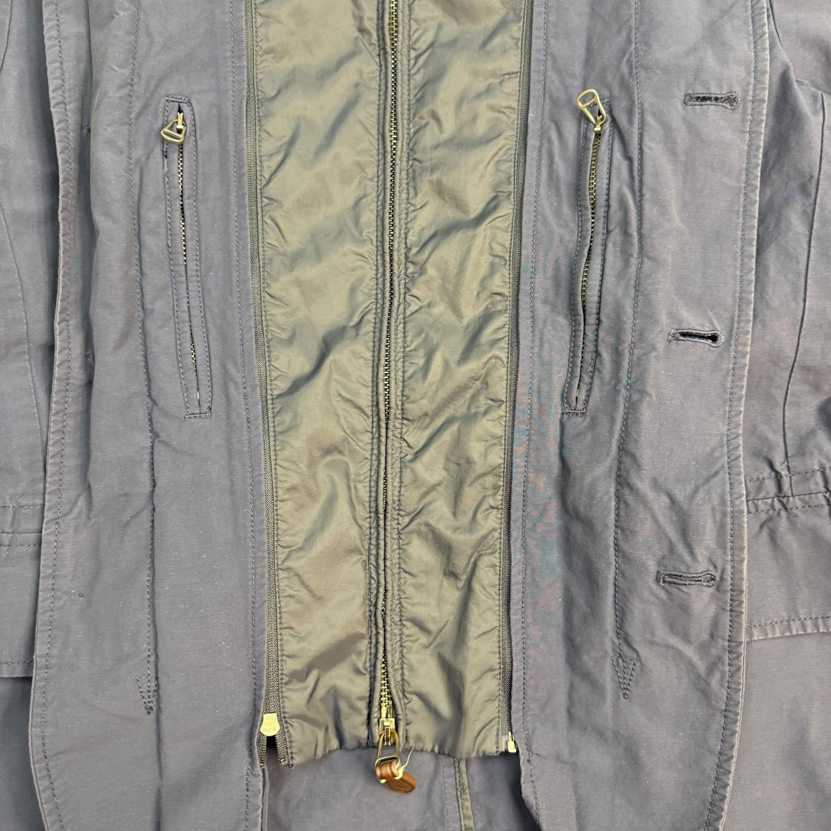 (W) Vintage Polo Ralph Lauren Nylon Hooded Blazer Navy Blue