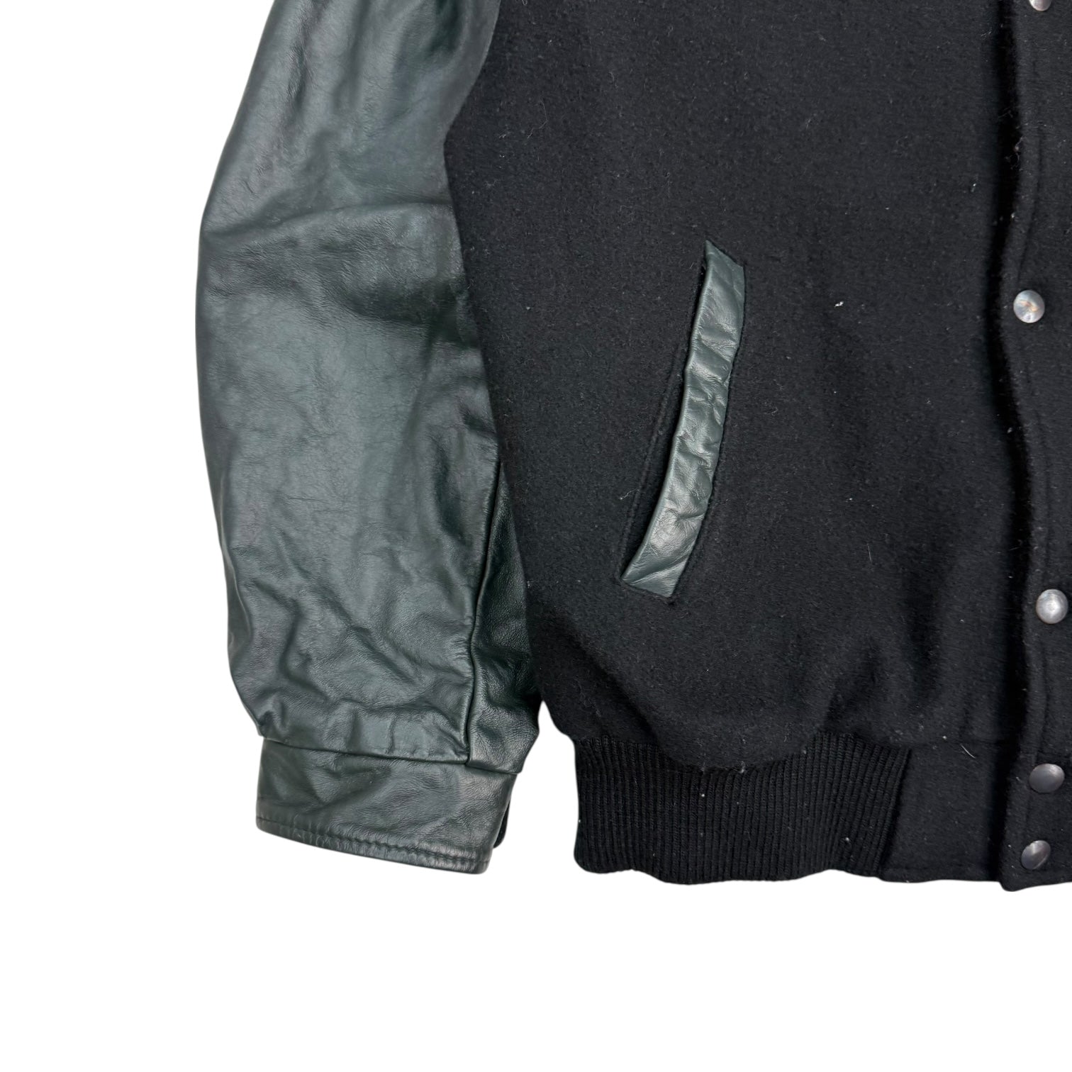 Vintage RCA Leather Bomber Jacket Black