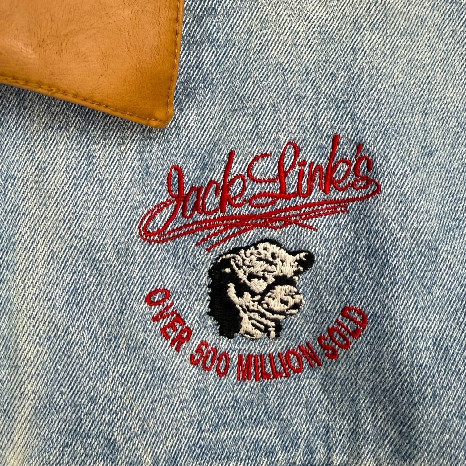 Vintage Jack Links ‘Over 500 Million Sold’ Denim Jacket Light Wash
