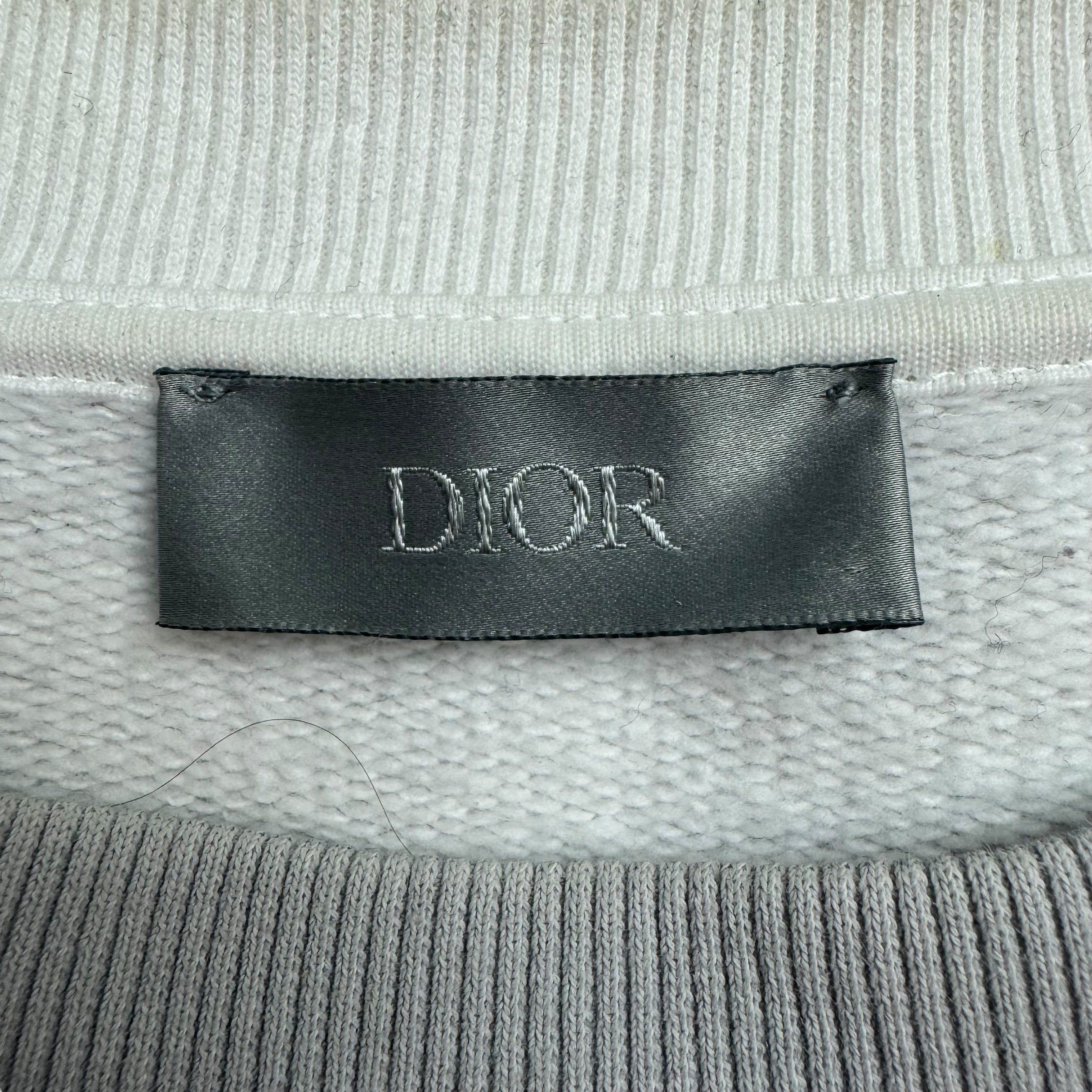 Dior x Shawn Stussy Bee Garment-Dyed Crewneck Grey