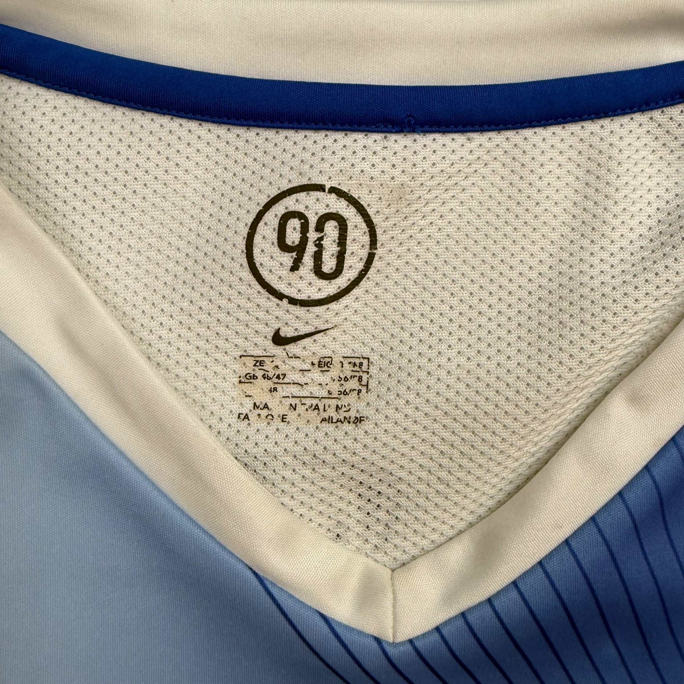 Vintage Nike Total 90 Soccer Jersey White/Blue