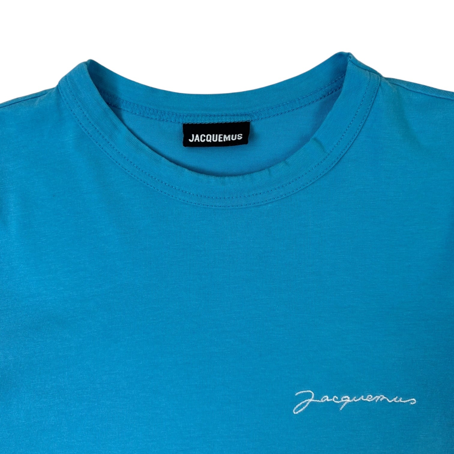 (W) Jaquemus Script Logo Long Sleeve T-Shirt Blue