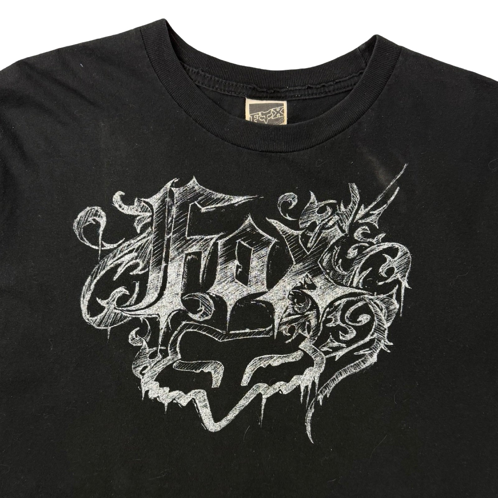 Vintage Y2K Fox Racing ‘Ride Fast As Fox’ T-Shirt Faded Black