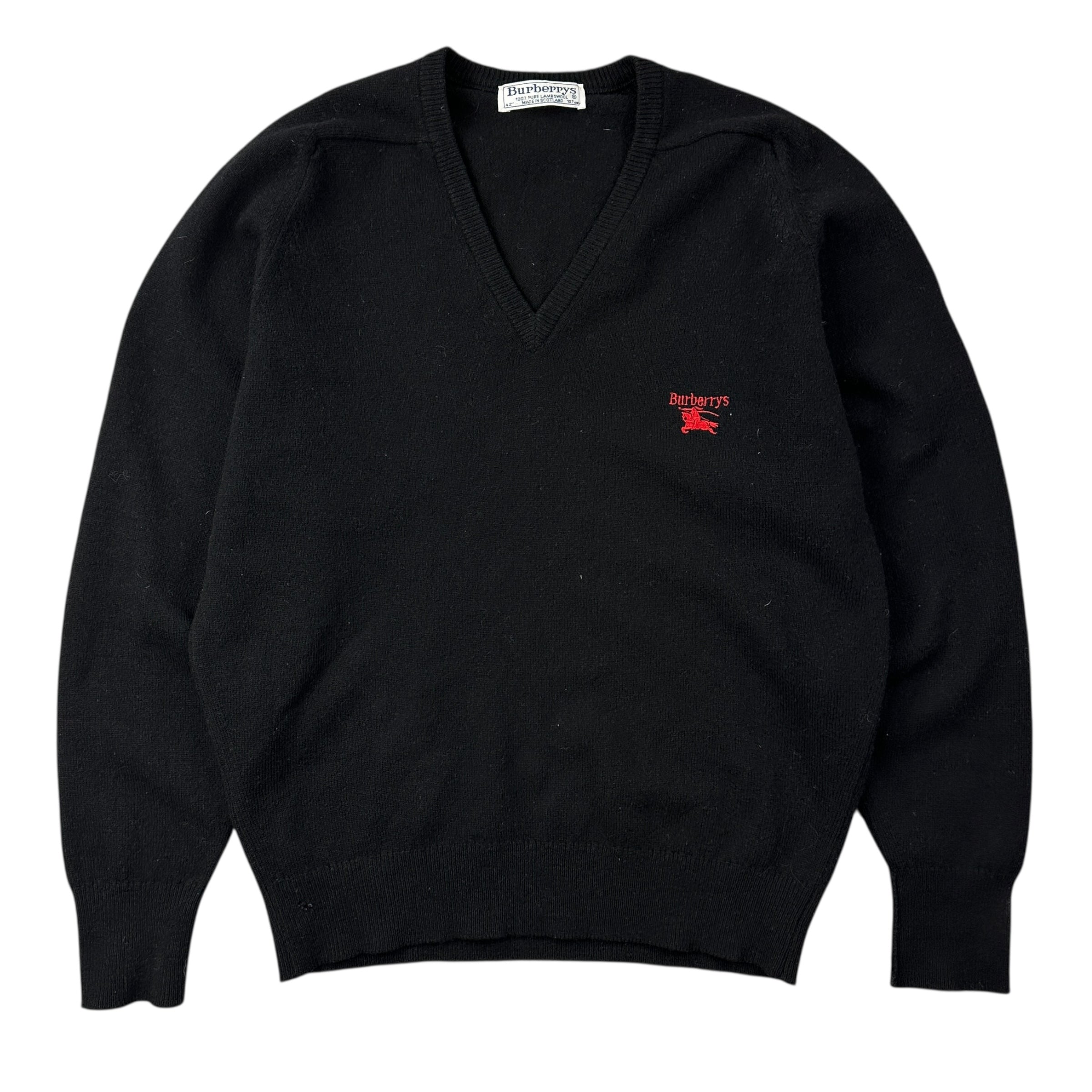 Vintage Burberrys London Knit Sweater Black