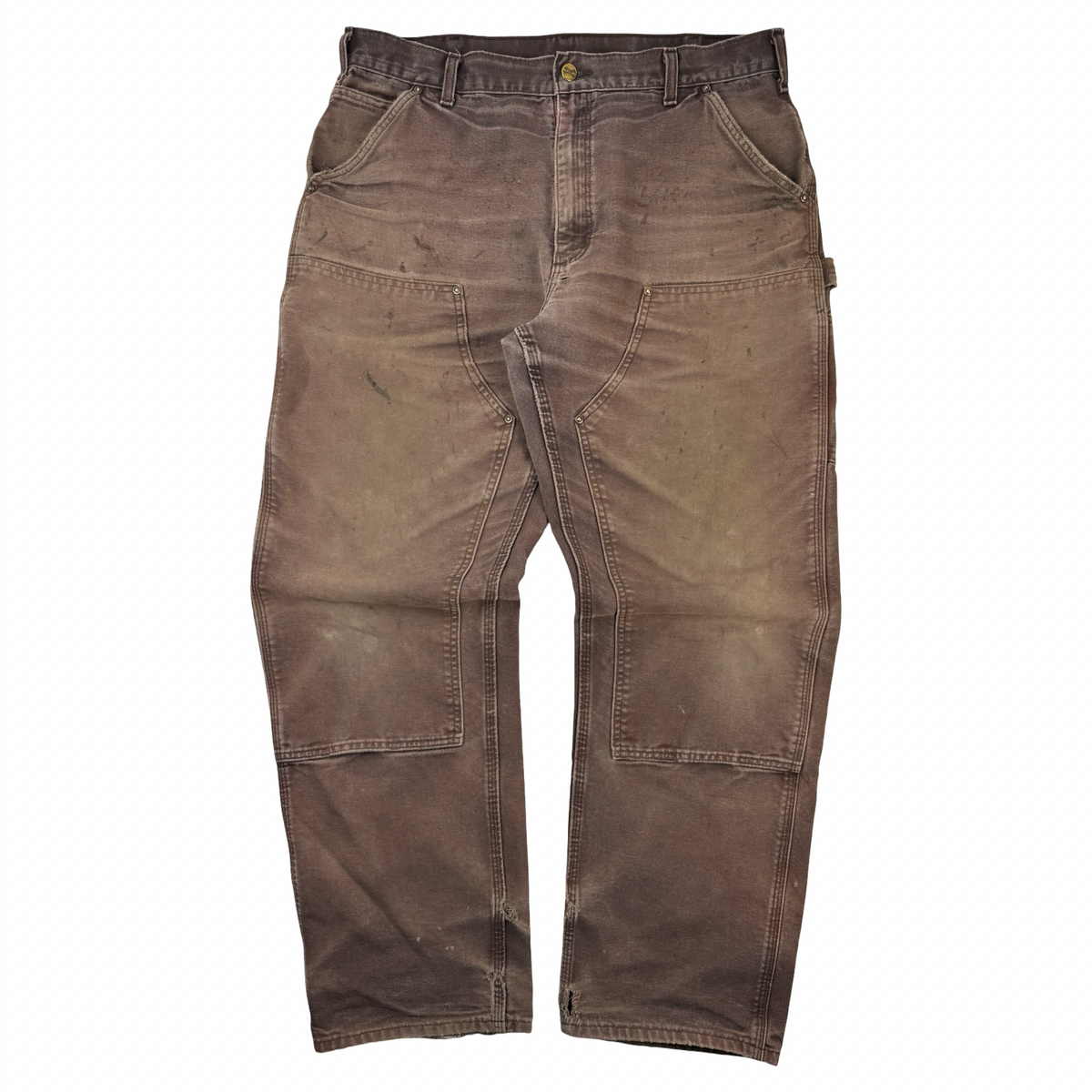 Vintage Carhartt Double Knee Bottoms Hot Cocoa Faded