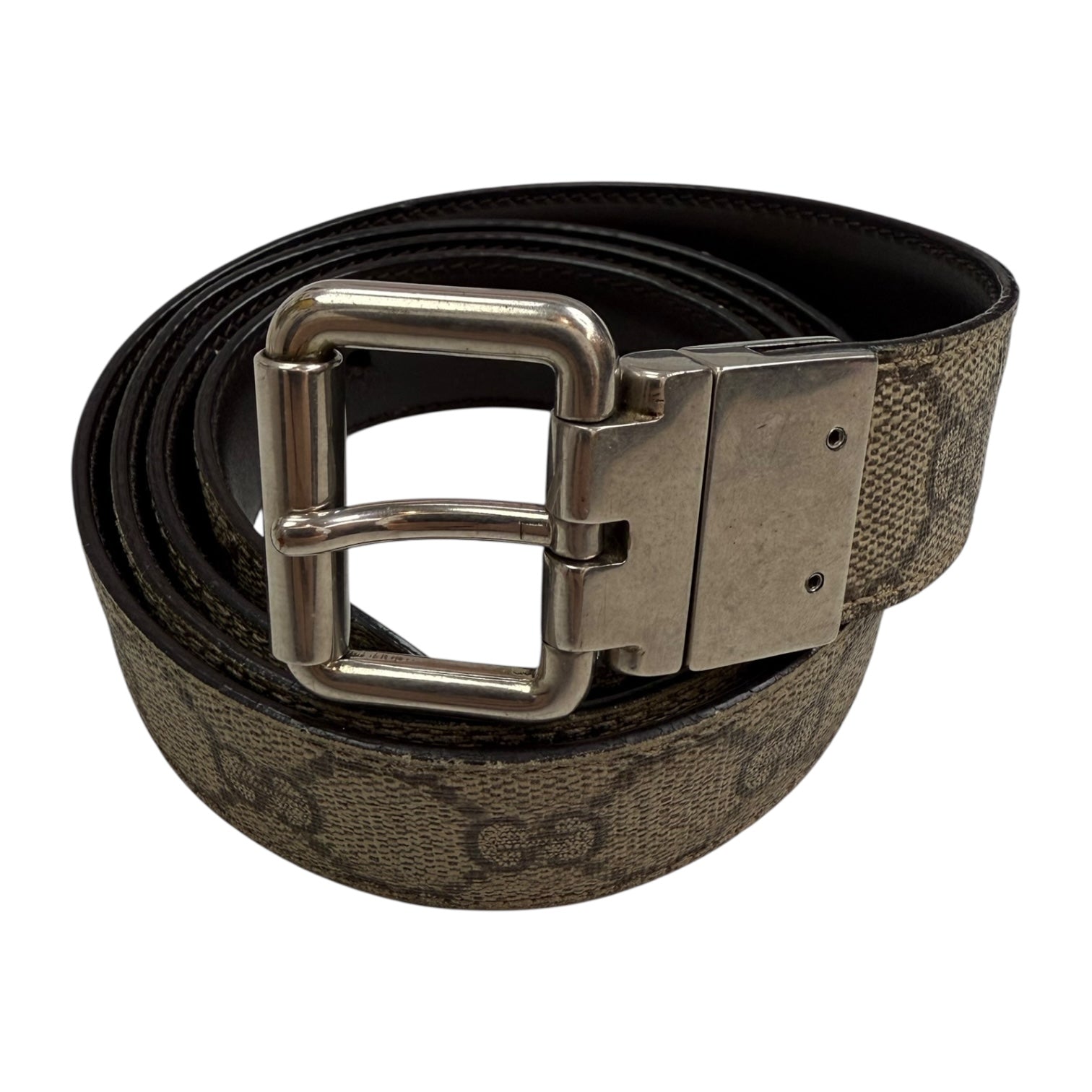 Gucci GG Supreme Reversible Belt Beige