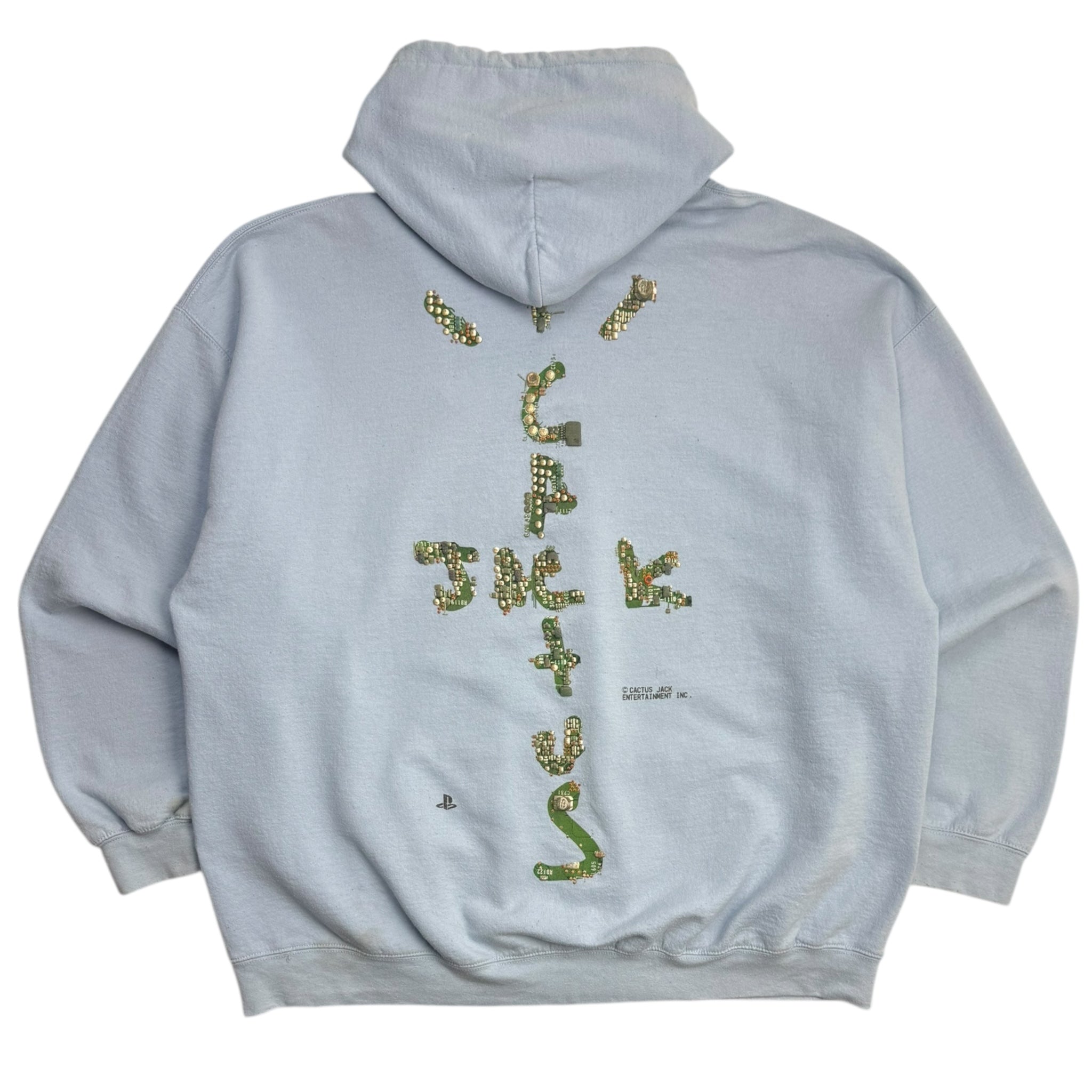 Travis Scott Cactus Jack x Playstation Motherboard Hoodie Baby Blue