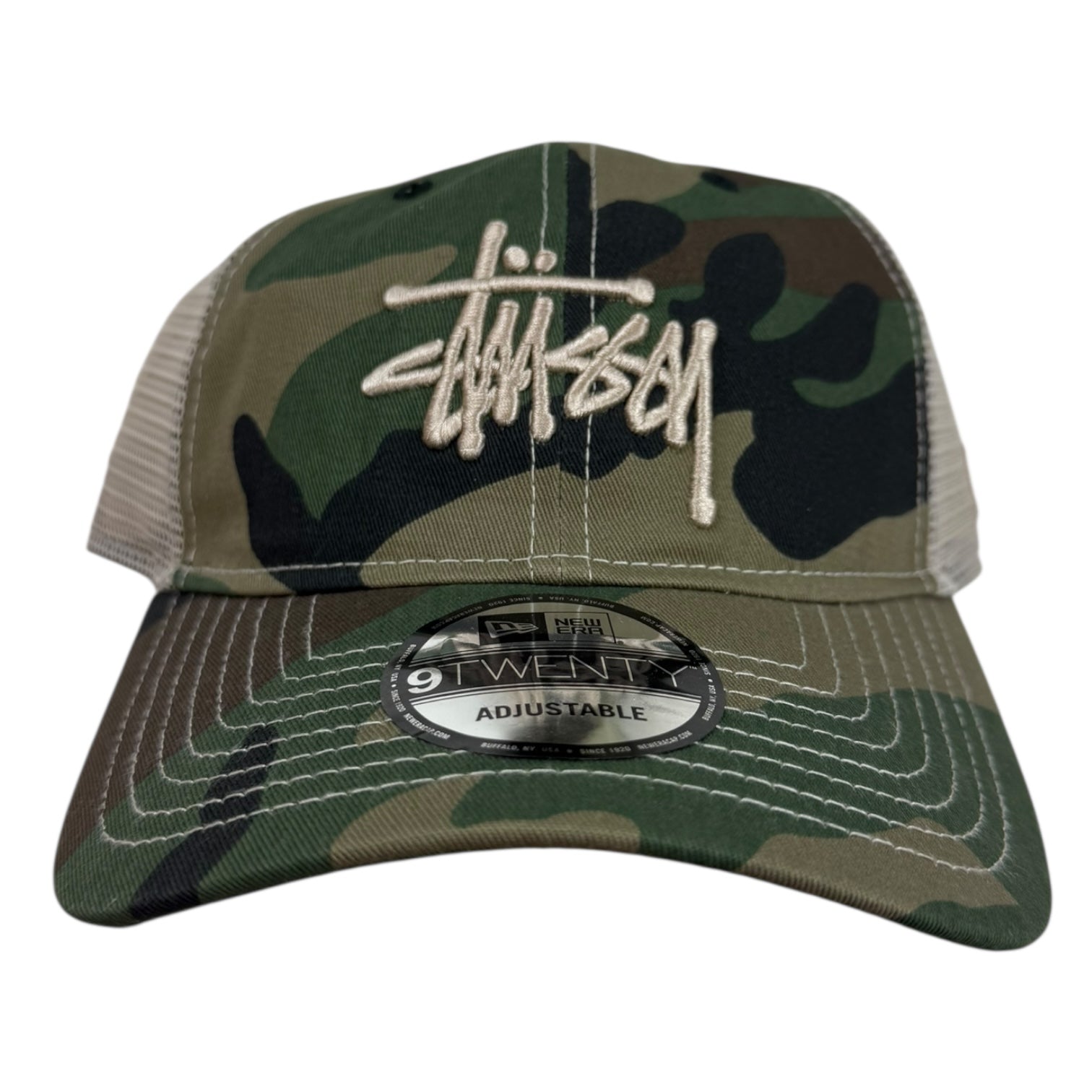 Stussy Basic Trucker 9Twenty Hat Woodland Camo