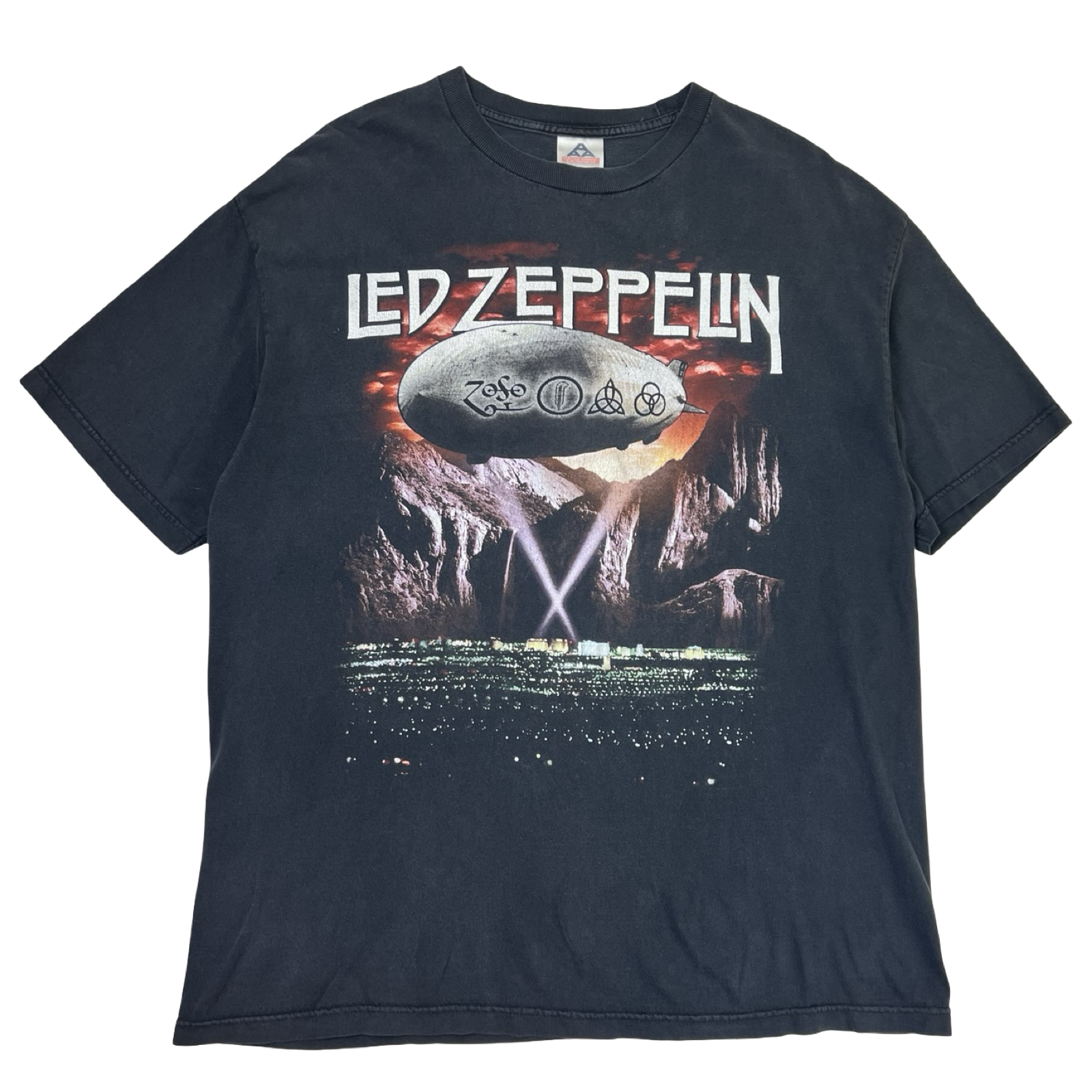 Vintage Led Zeppelin Zoso Blimp Graphic T-Shirt Black