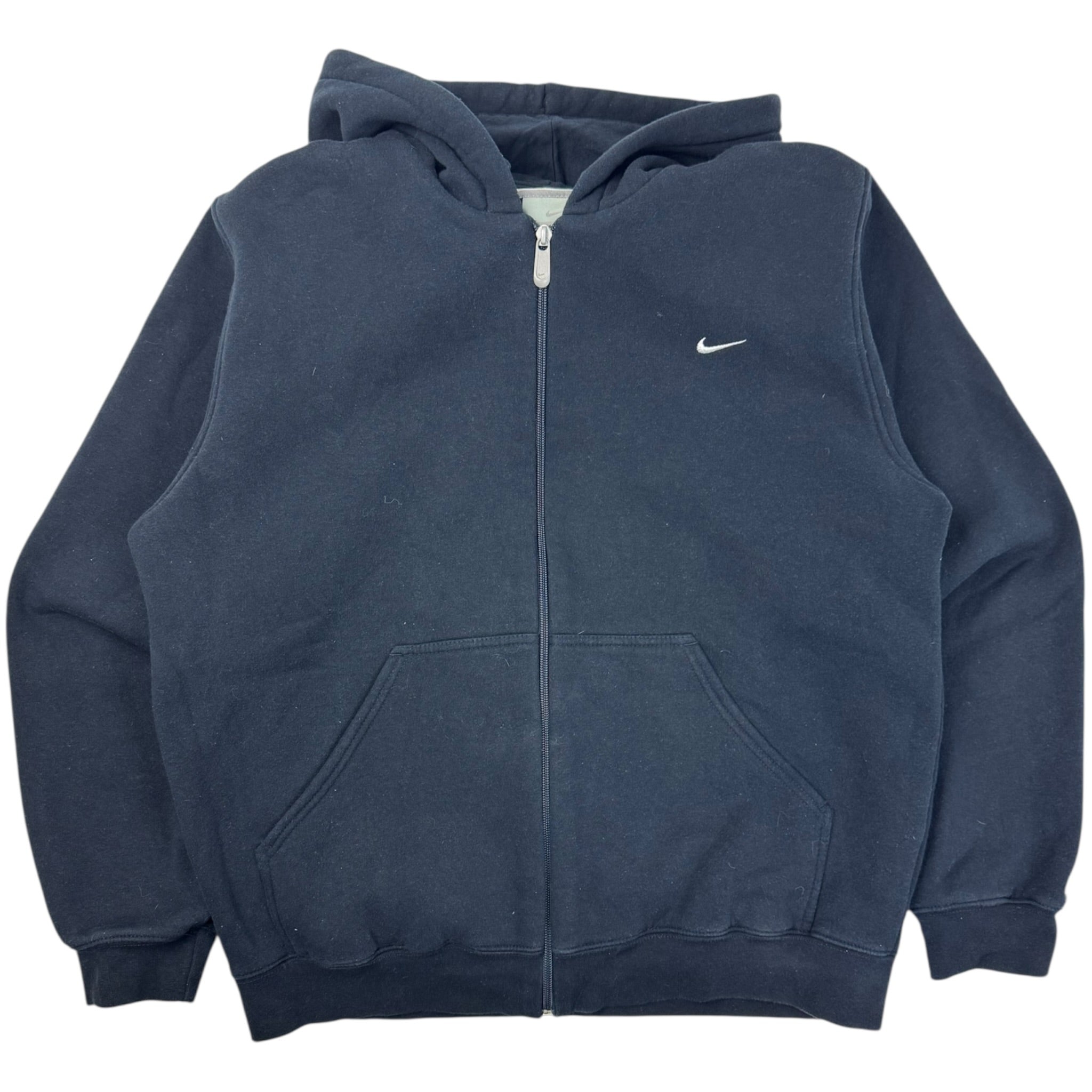 Vintage Nike Side Swoosh Zip Up Hoodie Dark Navy