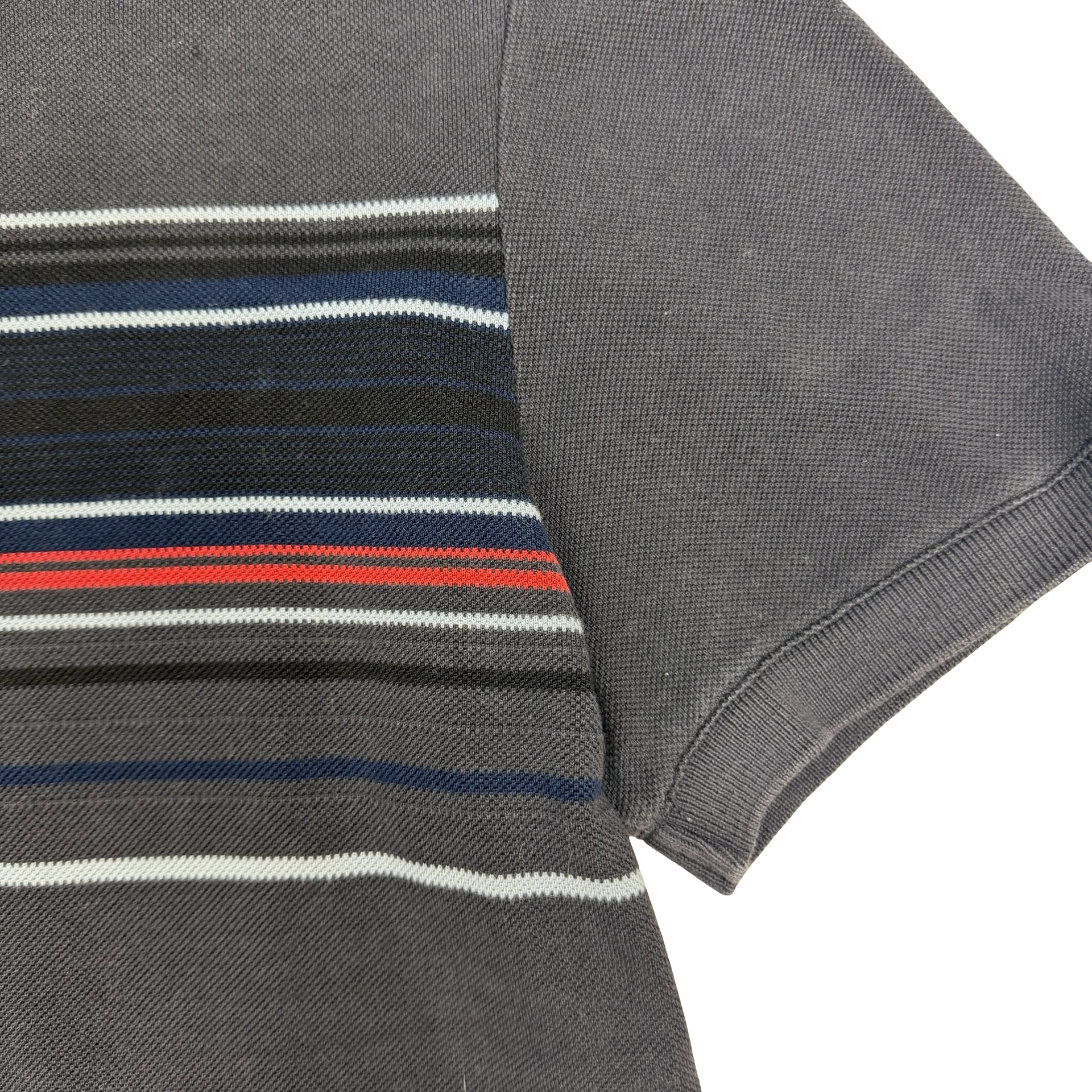 Vintage Prada Striped Polo Shirt Black