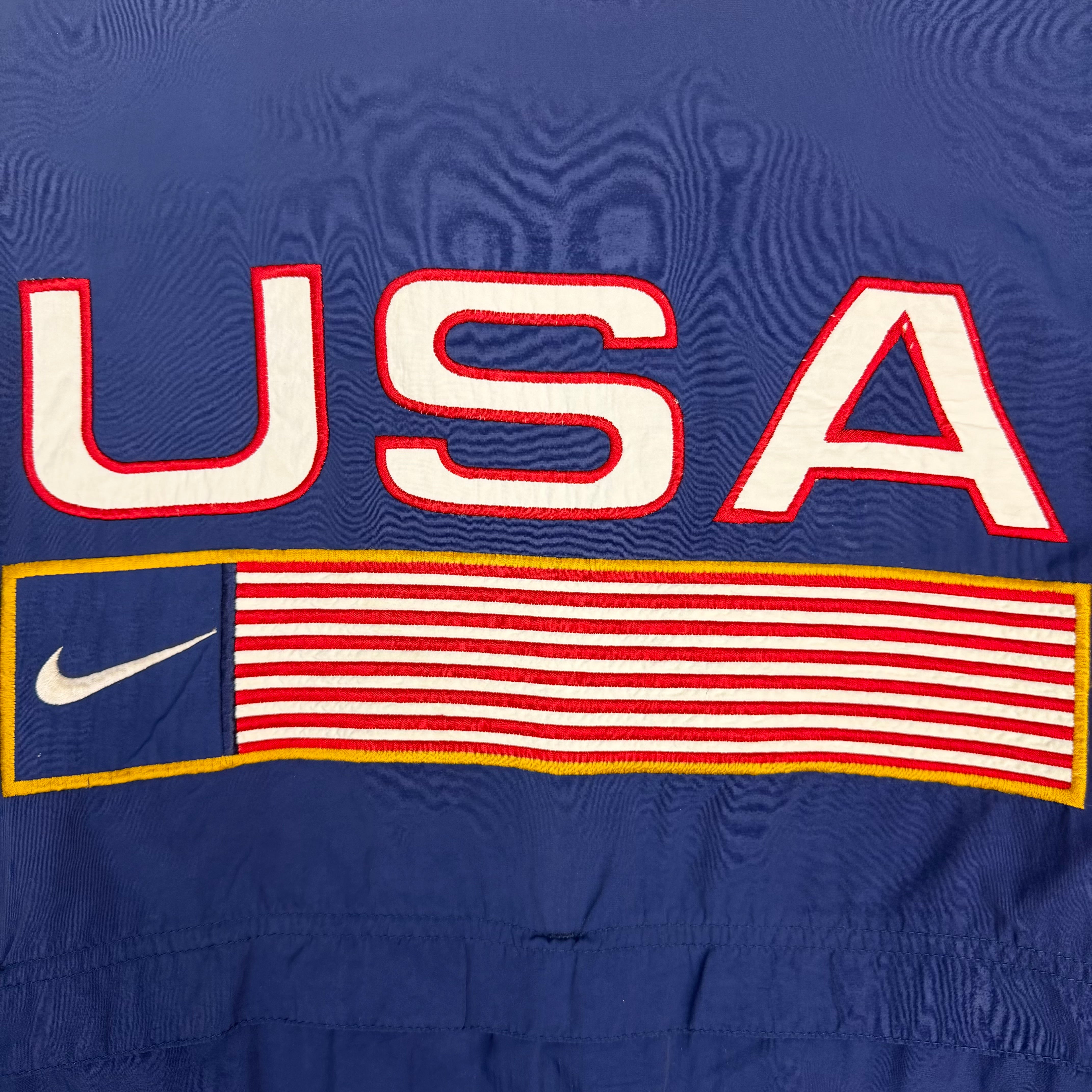 Vintage Nike USA Olympic Vented Zip Up Windbreaker Navy