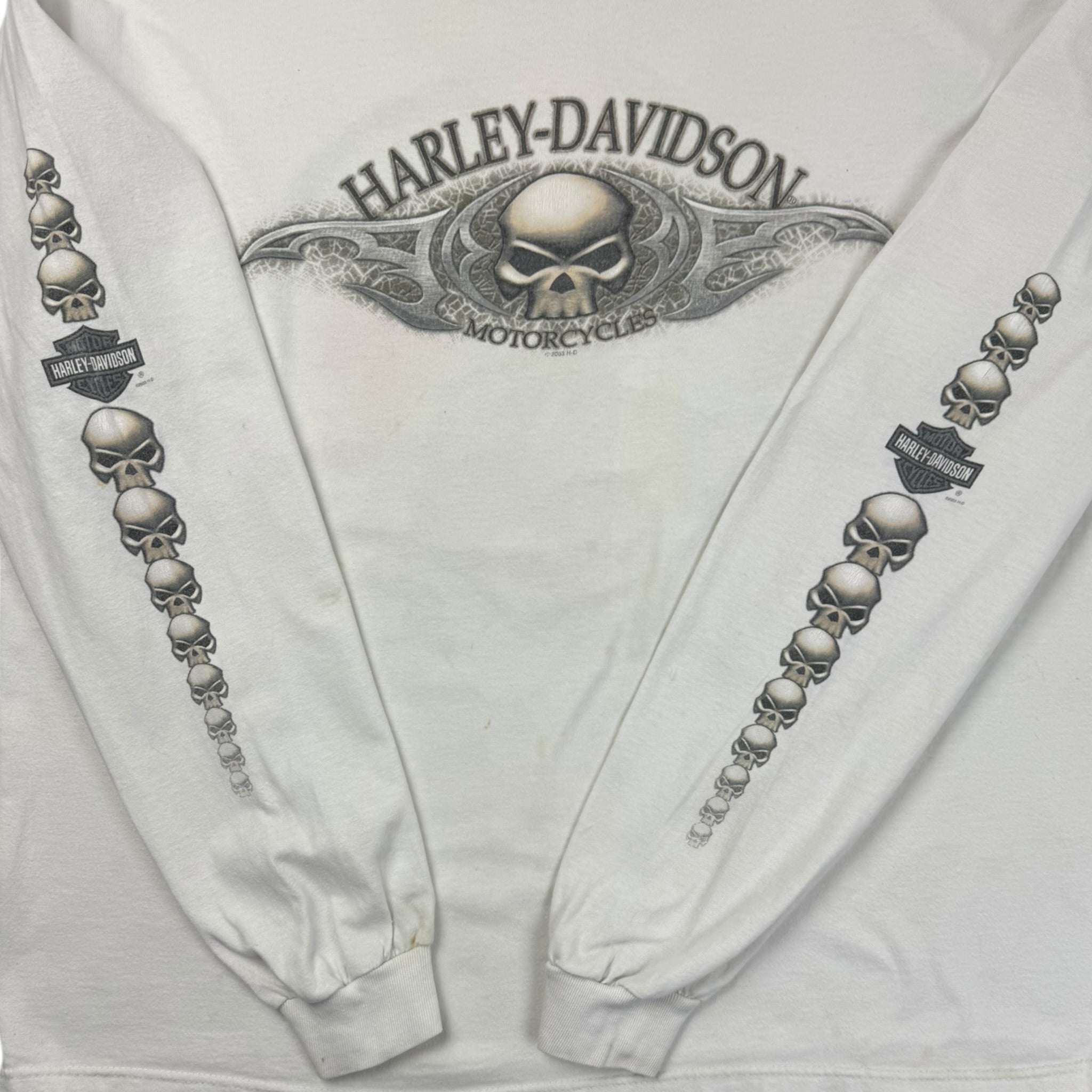 2003 Harley Davidson Skull Stack Longsleeve Cyber T-Shirt