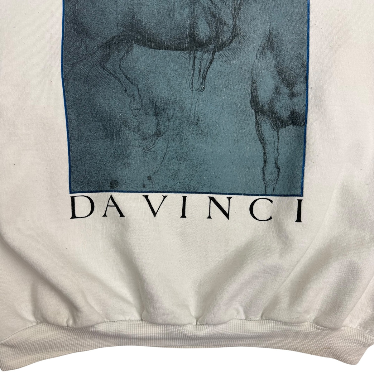 Vintage DaVinci Off The Stalls Designs Horse Crewneck White