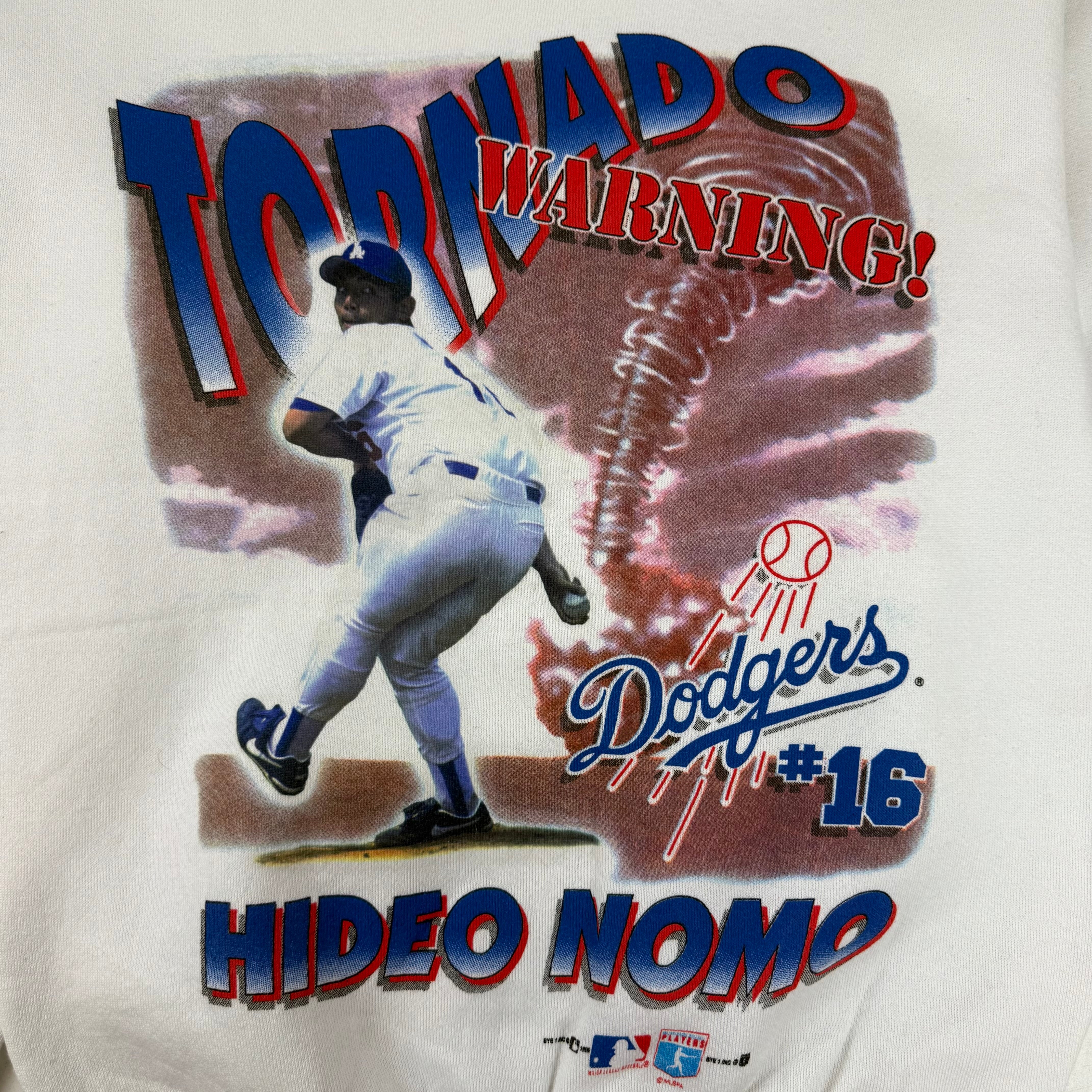 1995 Los Angeles Dodgers Hideo Nomo Crewneck White