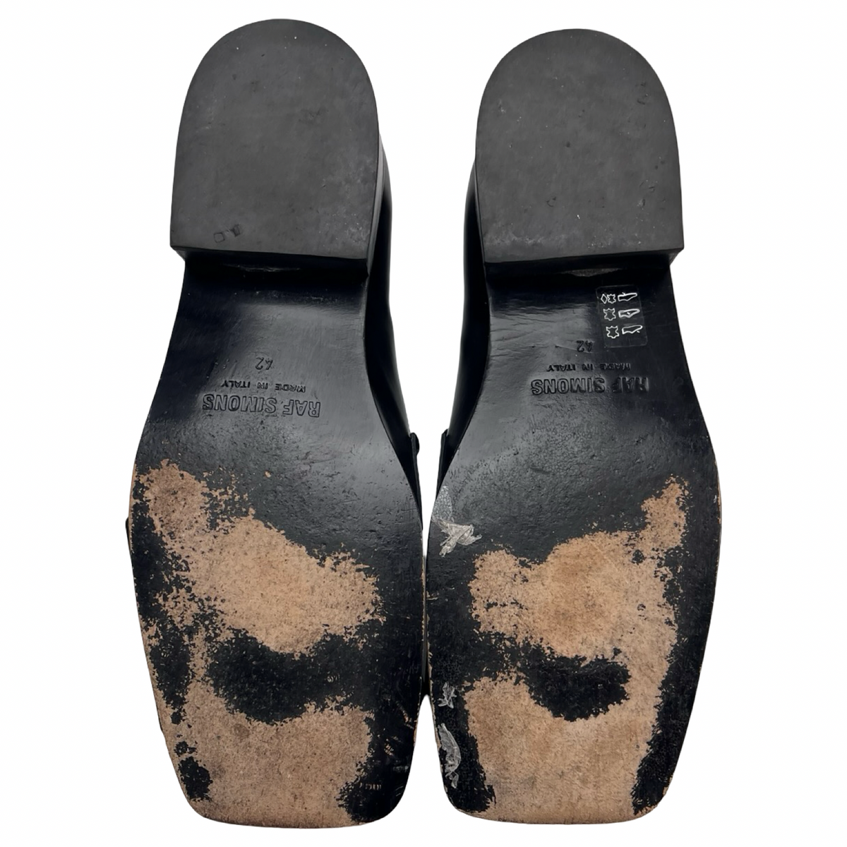 Raf Simons Fringed Glossed Leather Loafers (Used)