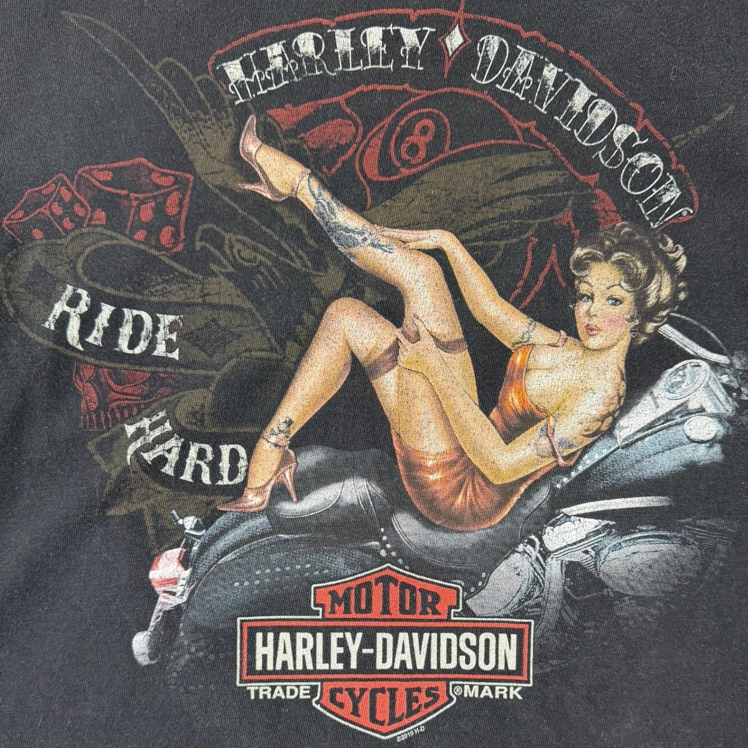 Vintage Harley Davidson Trev Deeley T-Shirt Long Sleeve Black