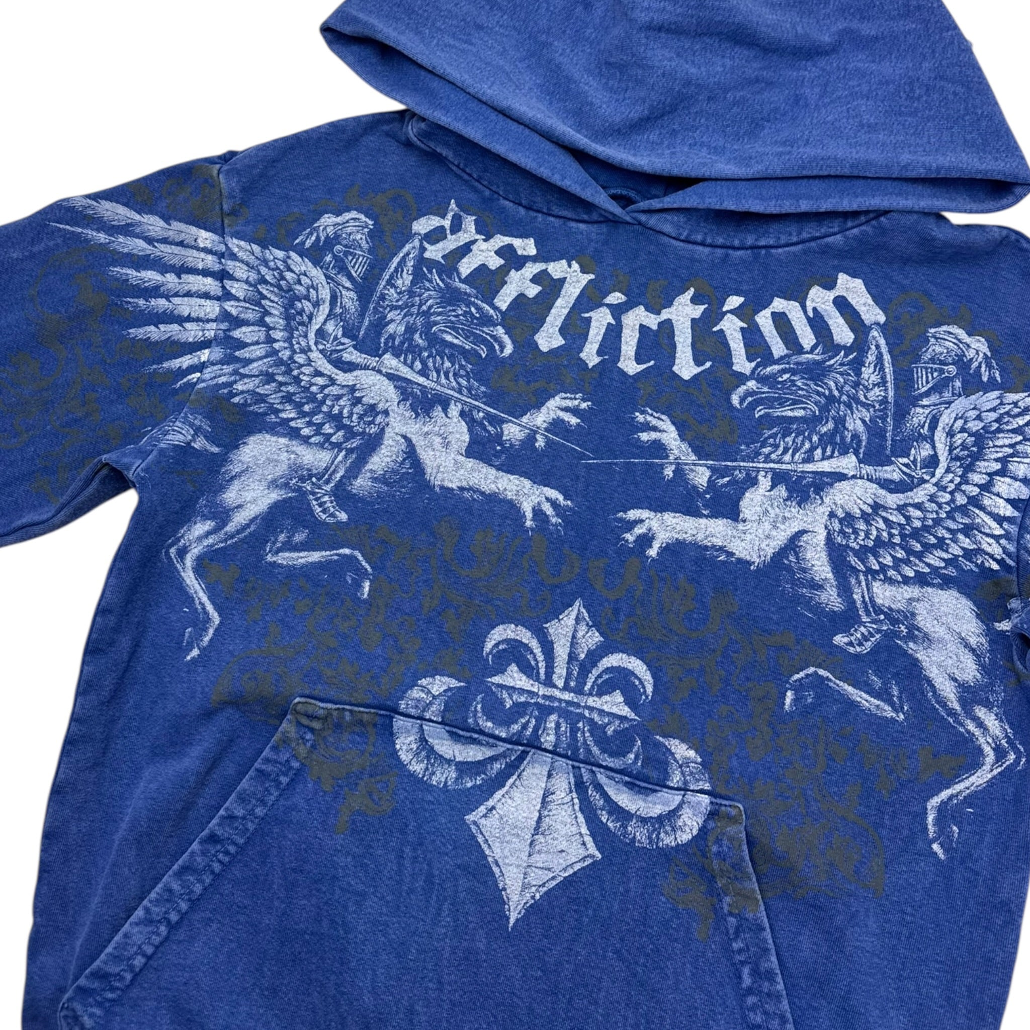 Vintage Y2K Affliction Twin Gryphons Pull Over Hoodie