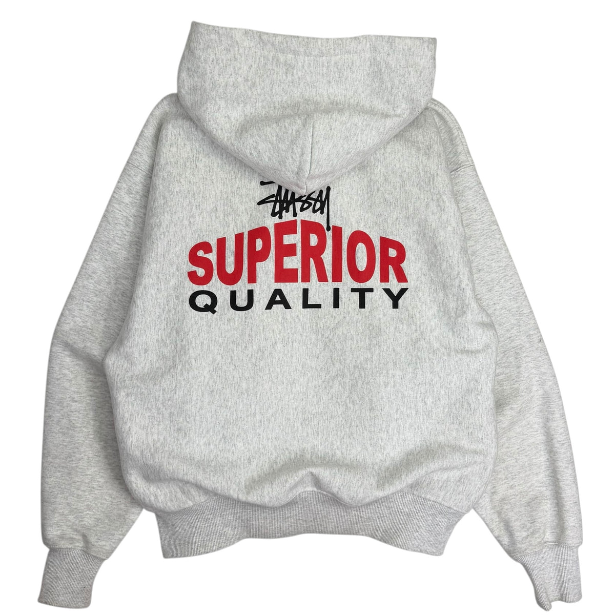 Stussy Superior Quality Zip Up Hoodie Grey