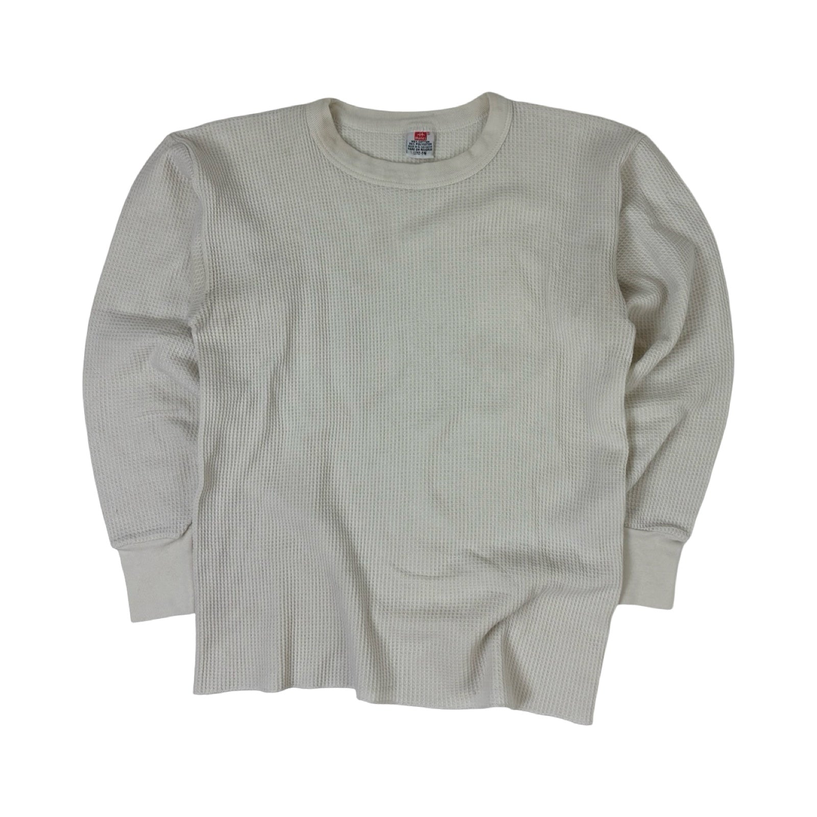 Vintage Hanes Waffle Knit Long Sleeve Thermal Shirt Cream