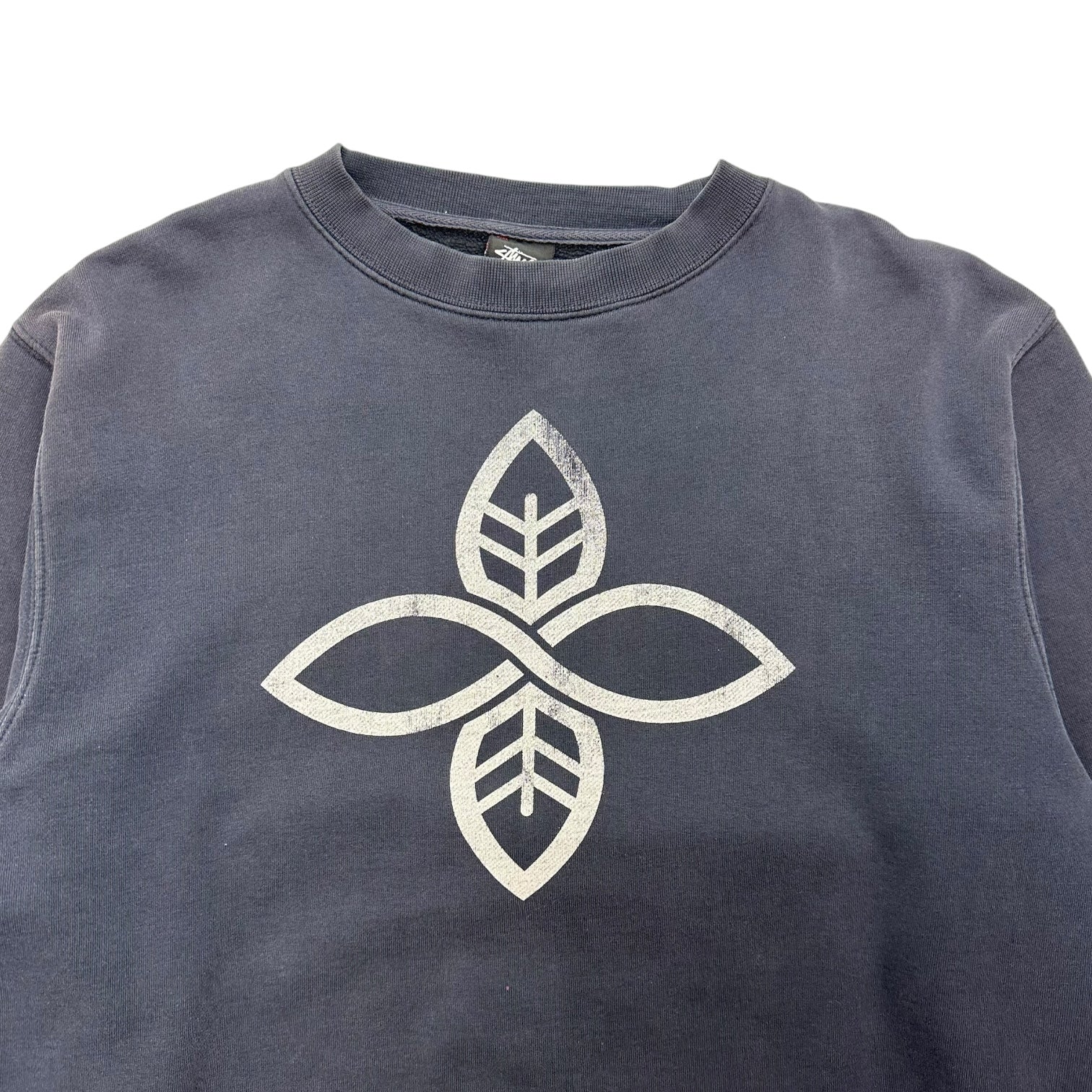 Vintage Stussy Leaf Crewneck Washed Black