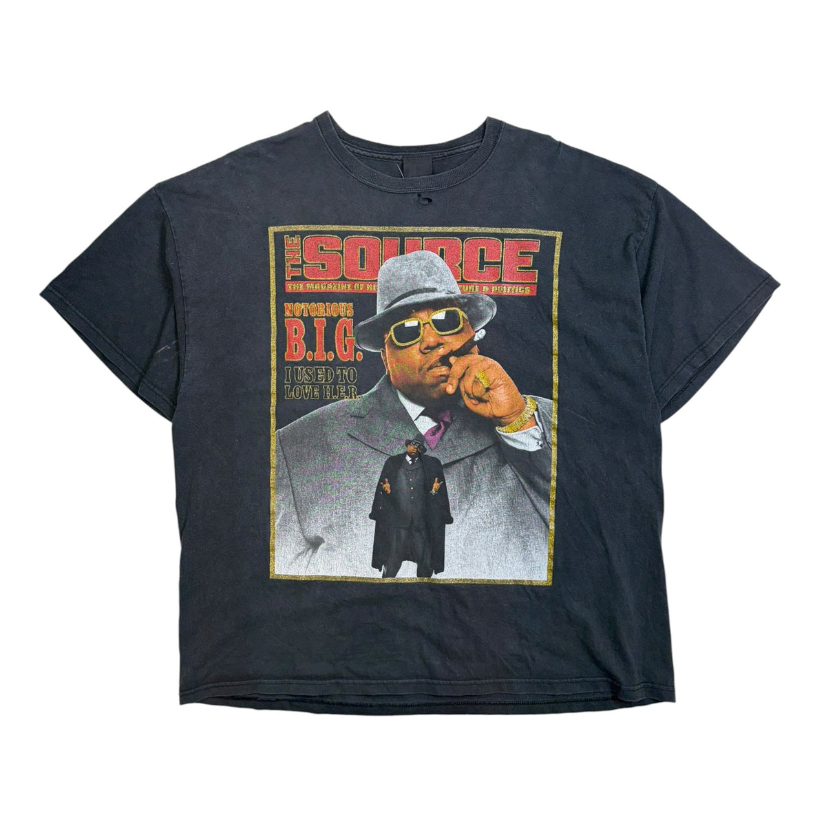 Vintage 90s Biggie Smalls “Notorious B.I.G” The Source Magazine Rap T-Shirt Black