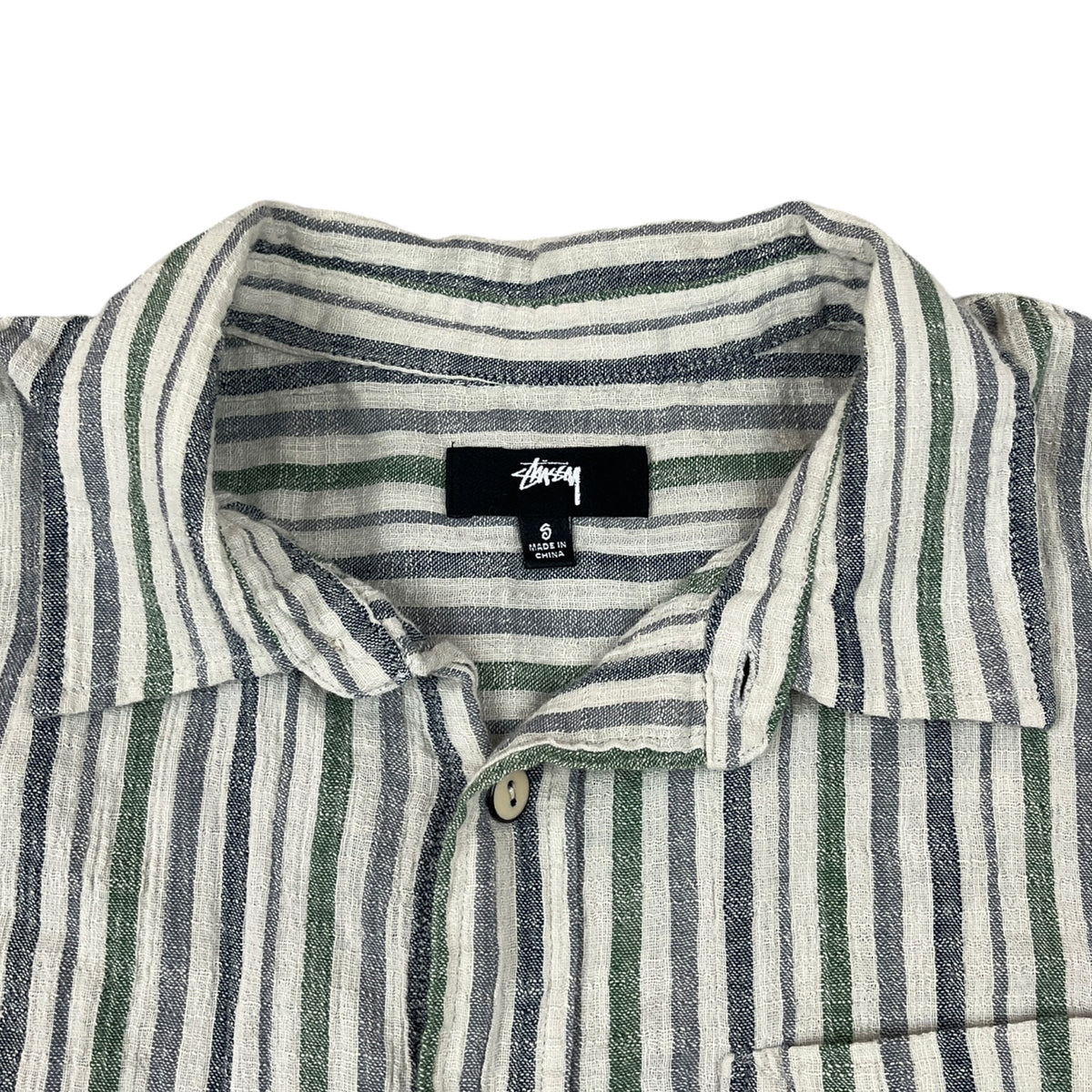 Stussy Wrinkly Cotton Gauze SS Shirt in Stripe