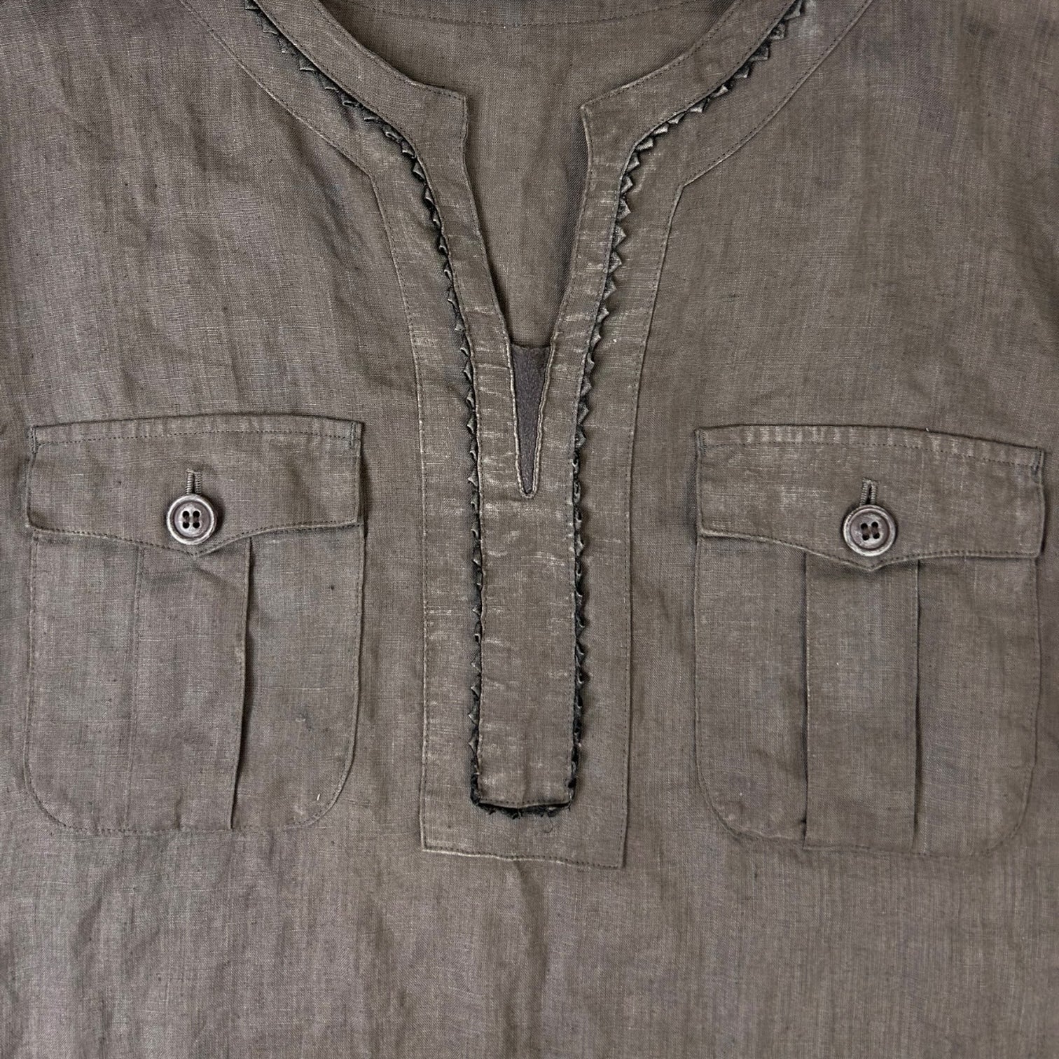 John Undercover Half-Sleeve Button Up Shirt Brown