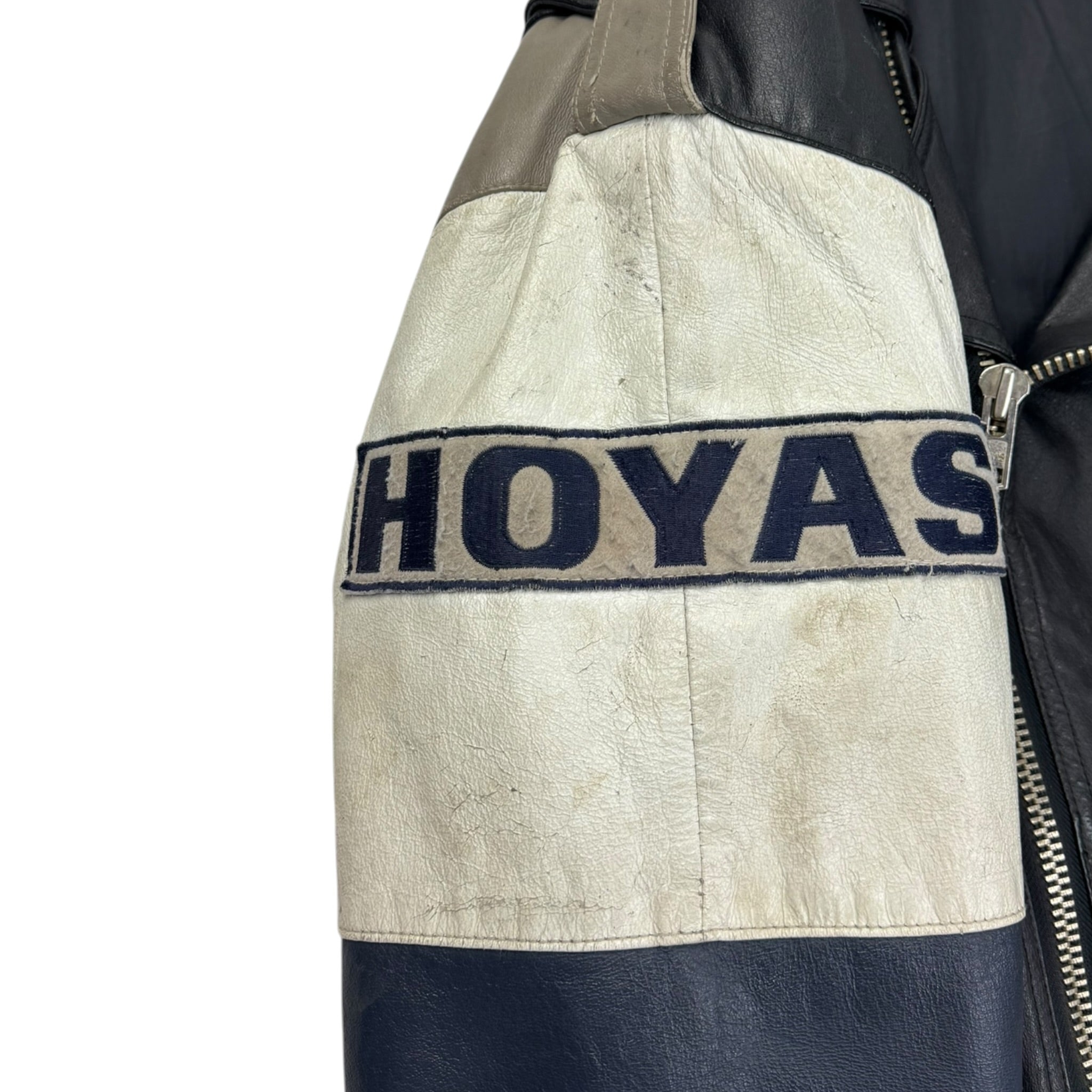 1989 Georgetown Hoyas Box Seat Leather MLB Biker Jacket