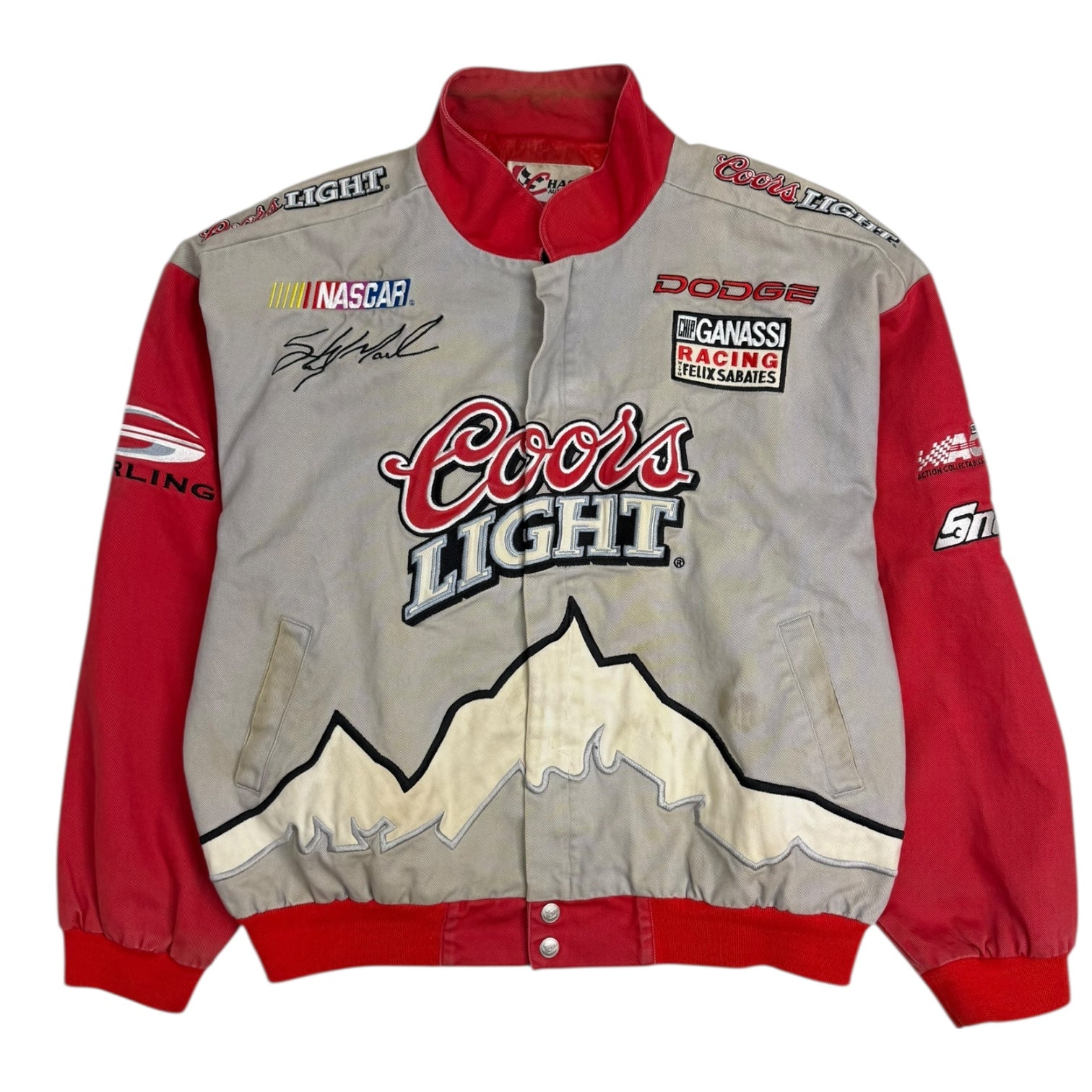 Vintage NASCAR Coors Light Racing Jacket Red/Grey