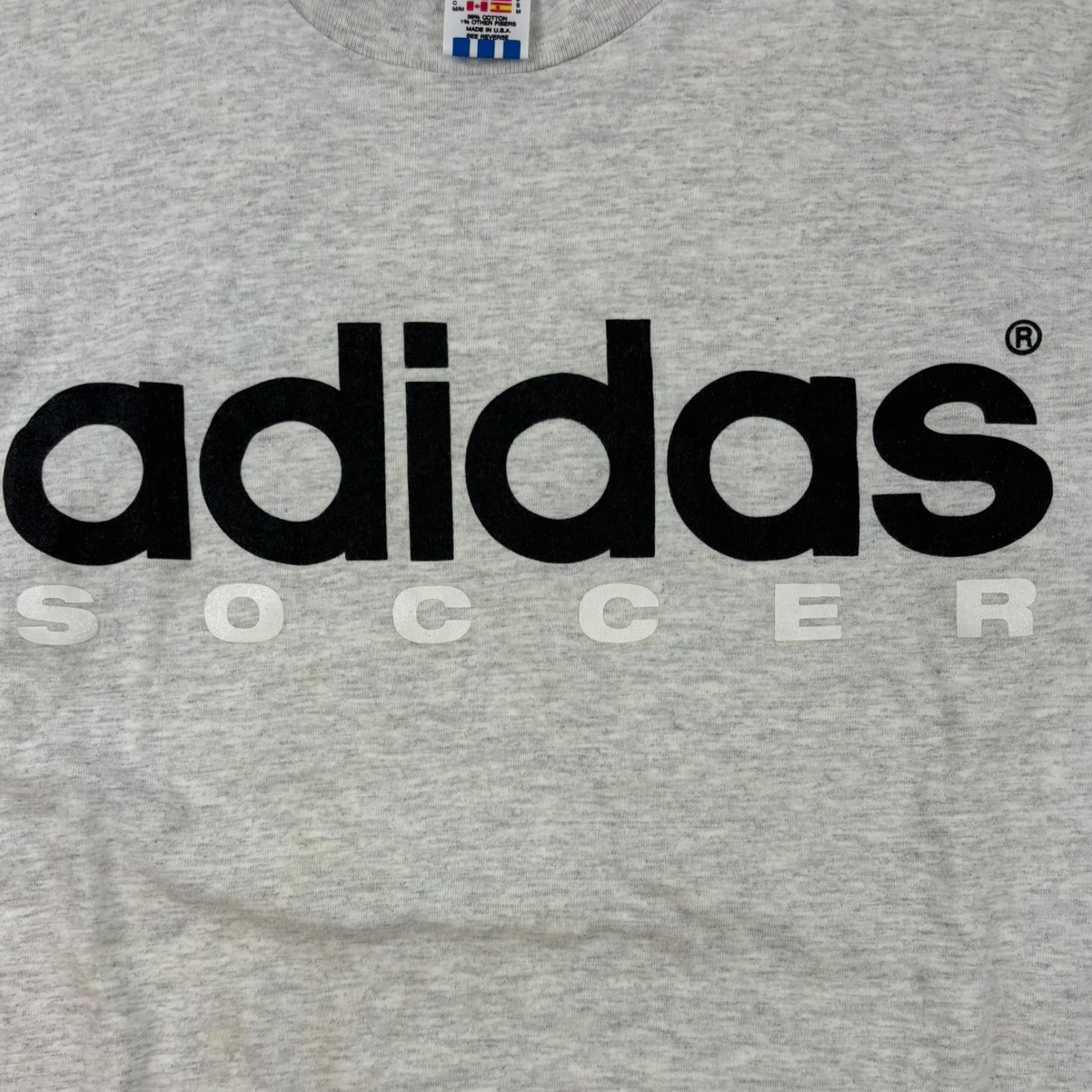 Vintage Adidas Soccer T-Shirt Grey