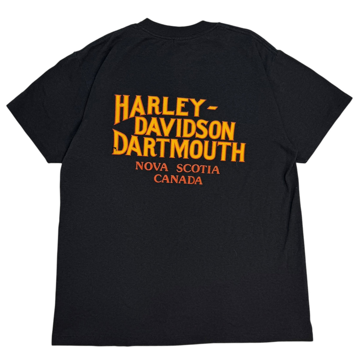 1987 Harley Davidson 3D Embem Harleys & Whiskey Dartmouth Tee Black