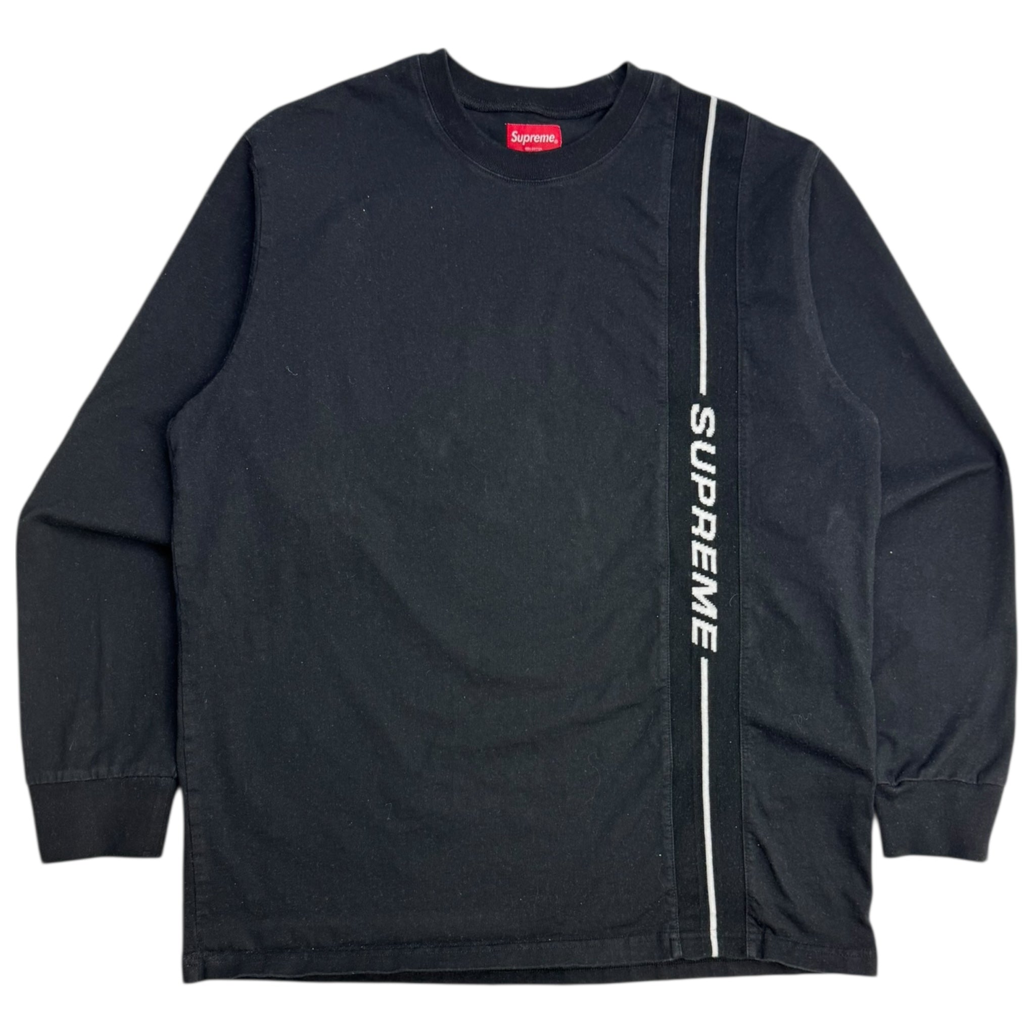 Supreme Vertical Logo Stripe L/S Top Black
