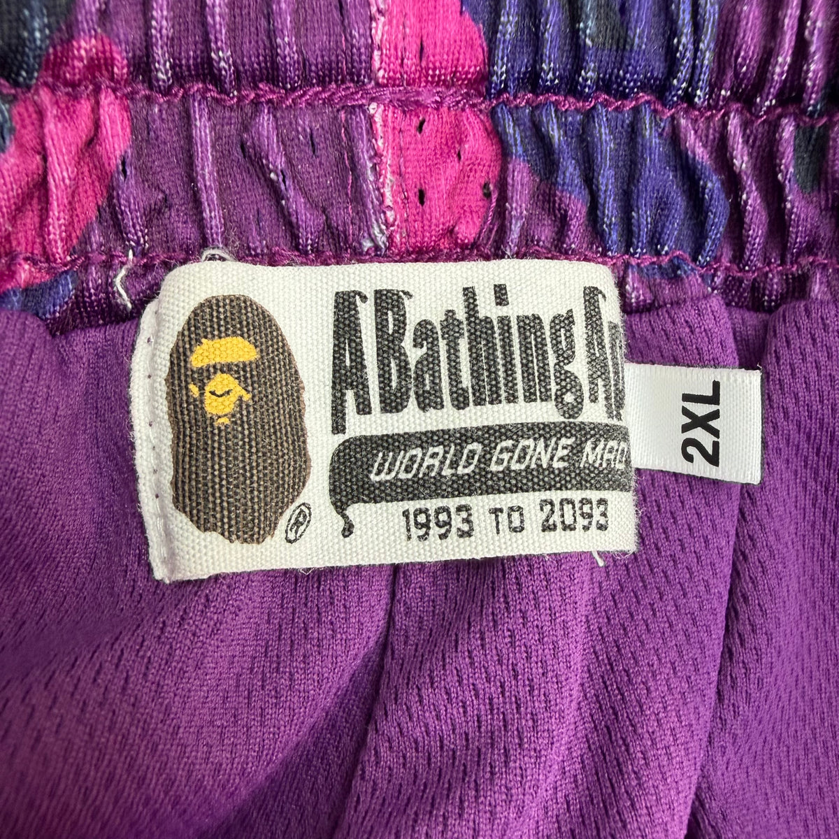 Bape Wide Fit Basketball Shorts Purple Camo