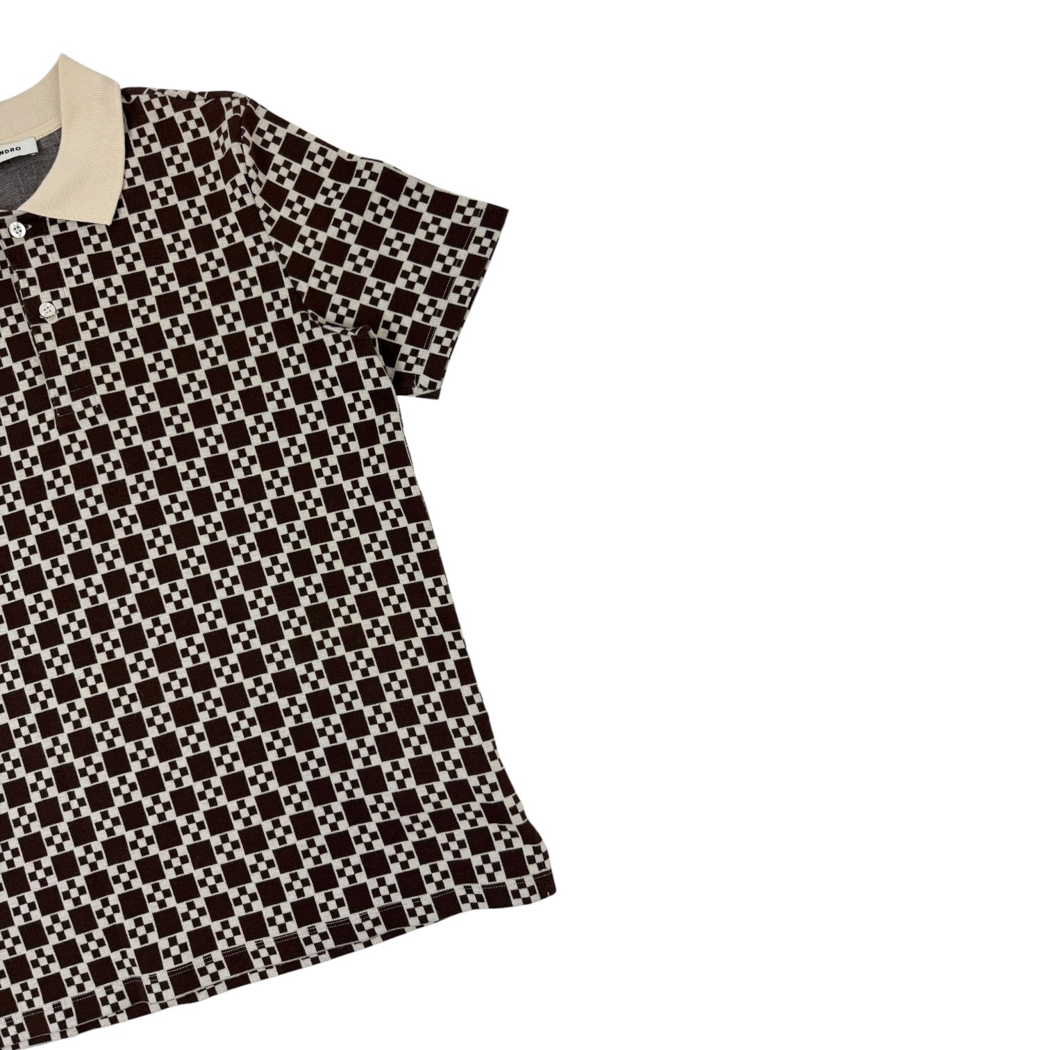Sandro Jacquard Polo Shirt Brown