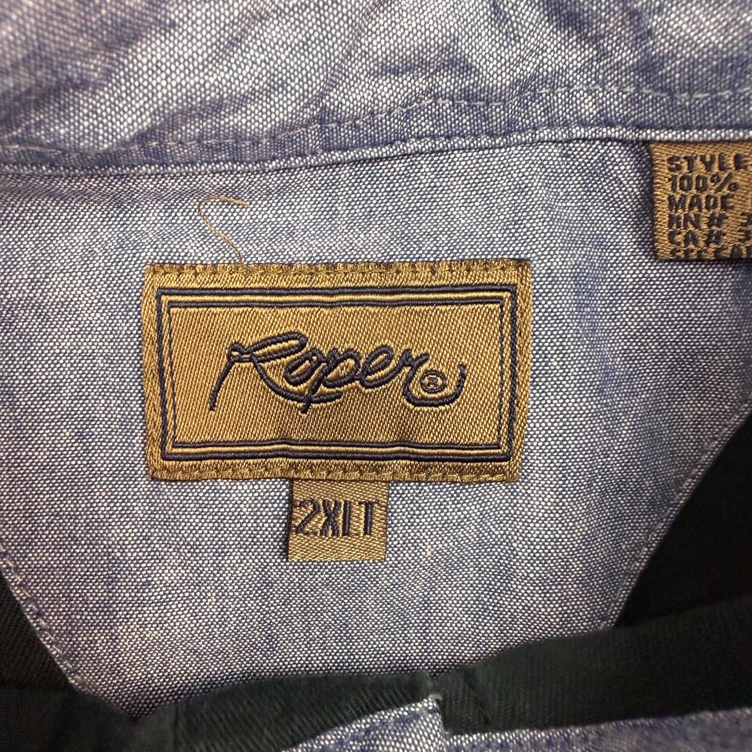 Vintage Roper Patchwork Button Up Shirt Green/Blue