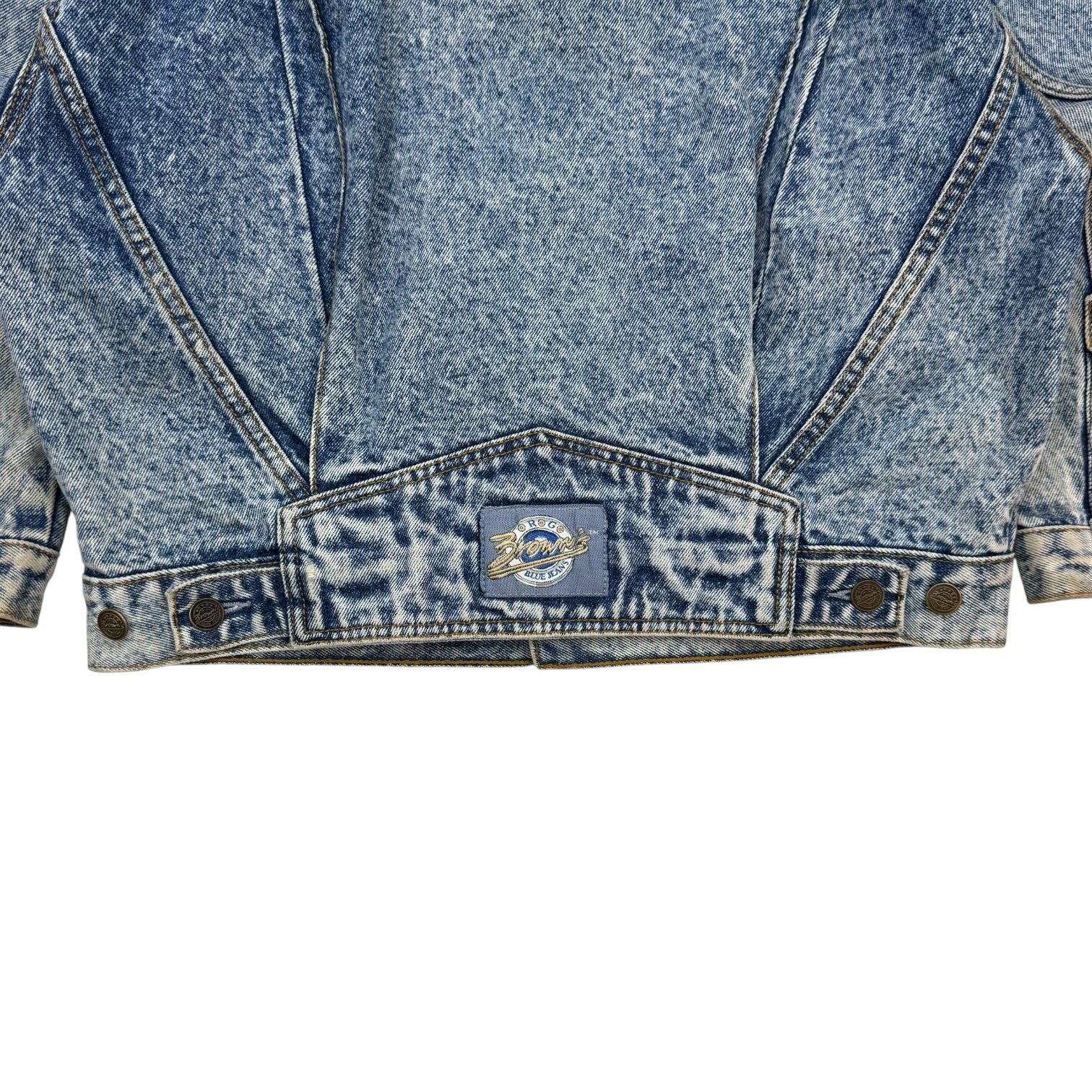Vintage Browns Blue Jeans Denim Jacket Acid Wash Blue