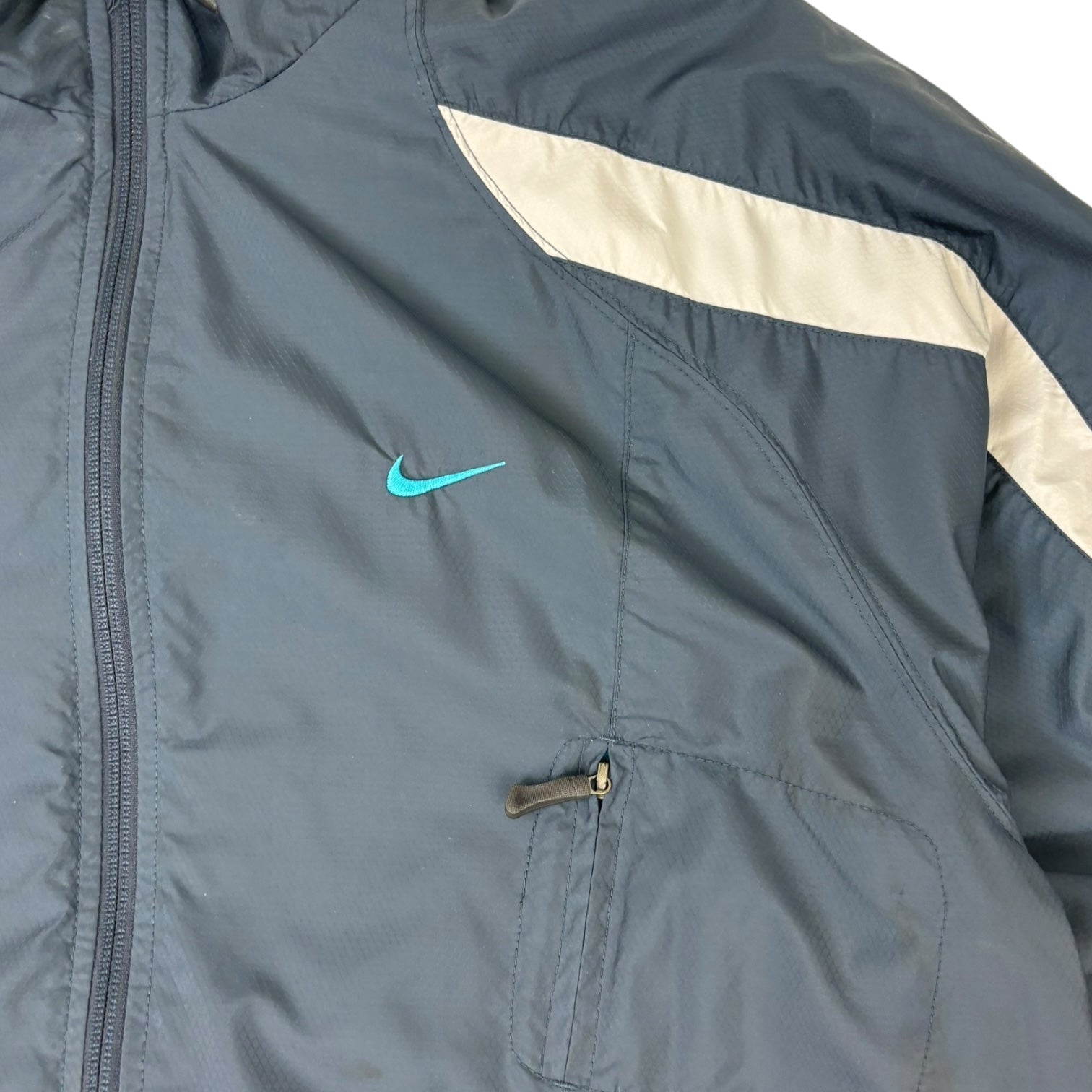 Vintage Nike Striped Windbreaker Dark Grey