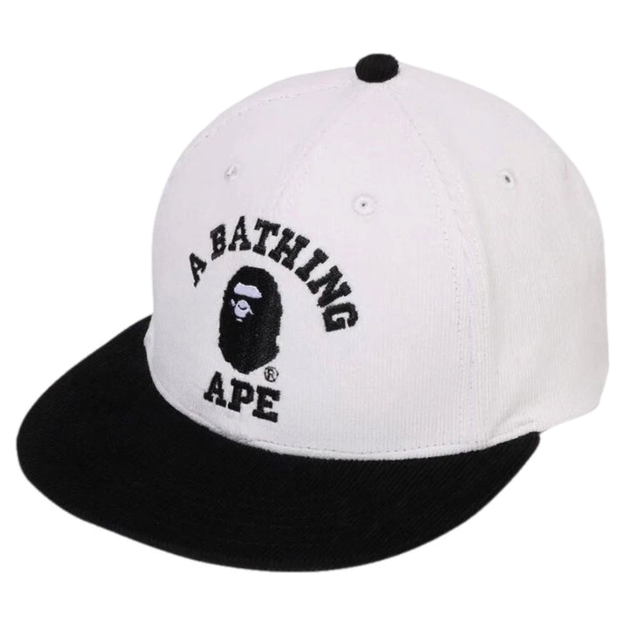 Bape Corduroy College Hat Black/White