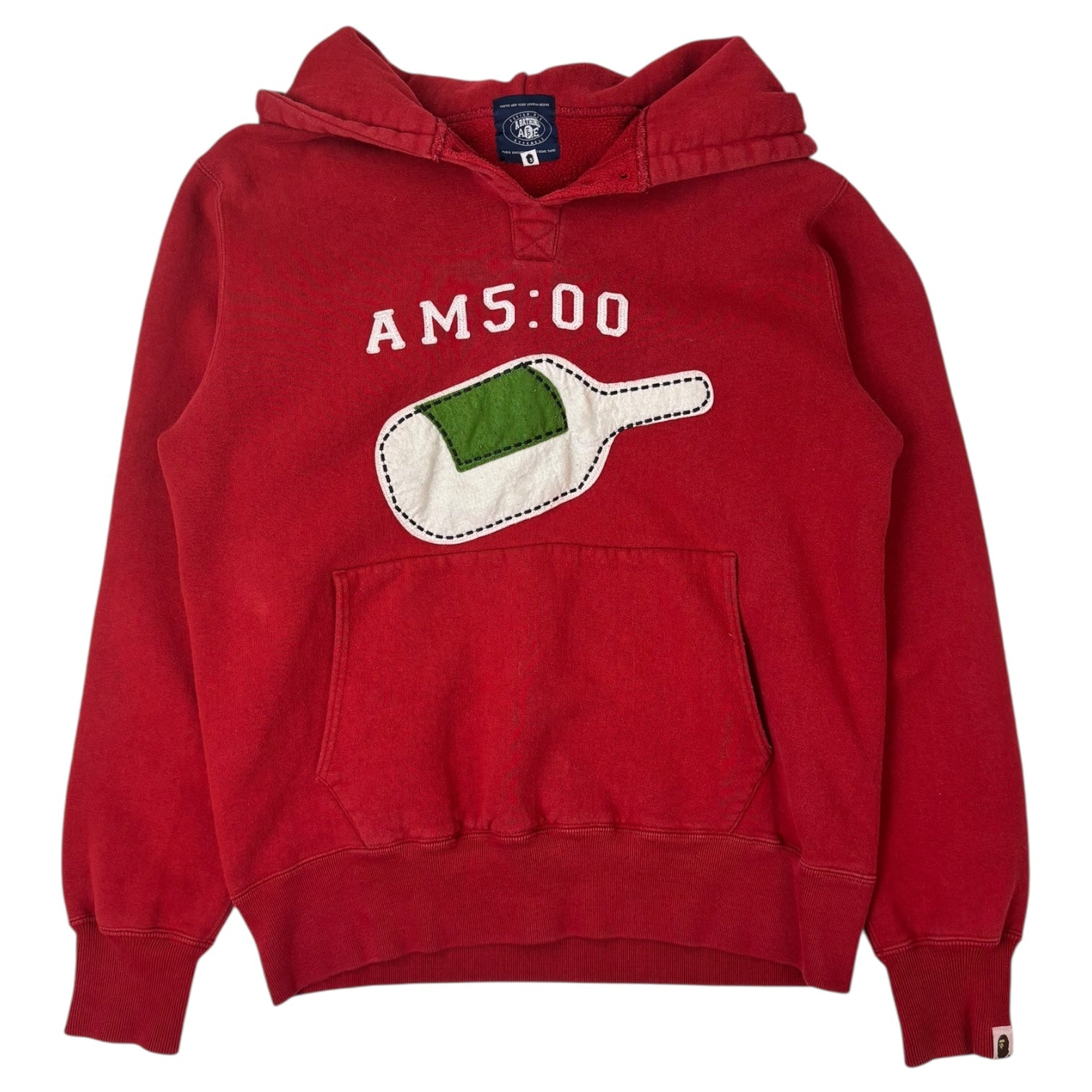 BAPE 2011 Safety Pin Stonewash Pullover Hoodie Red