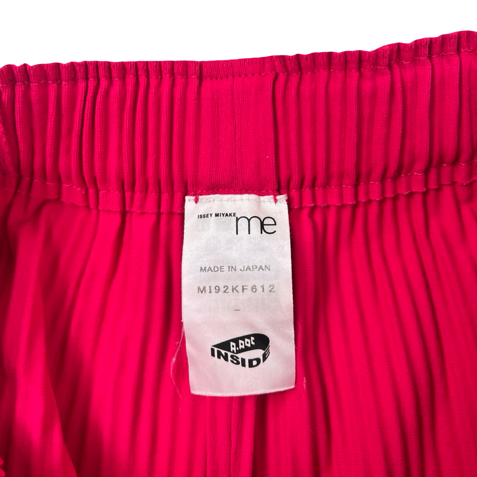 (W) Issey Miyake Garment Pleated Wide Leg Pants Magenta Pink