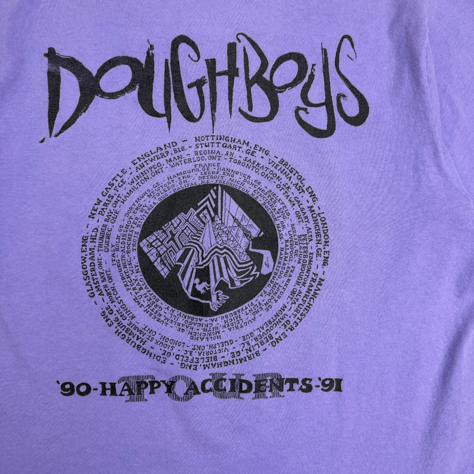 1990 DoughBoys Happy Accidents Tour Tee Purple