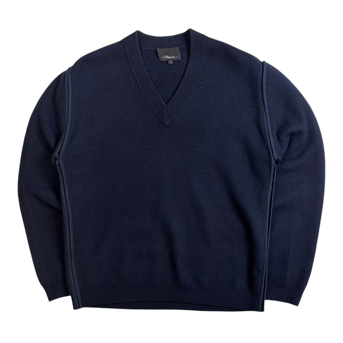 3.1 Phillip Lim V-Neck Knit Sweater Navy