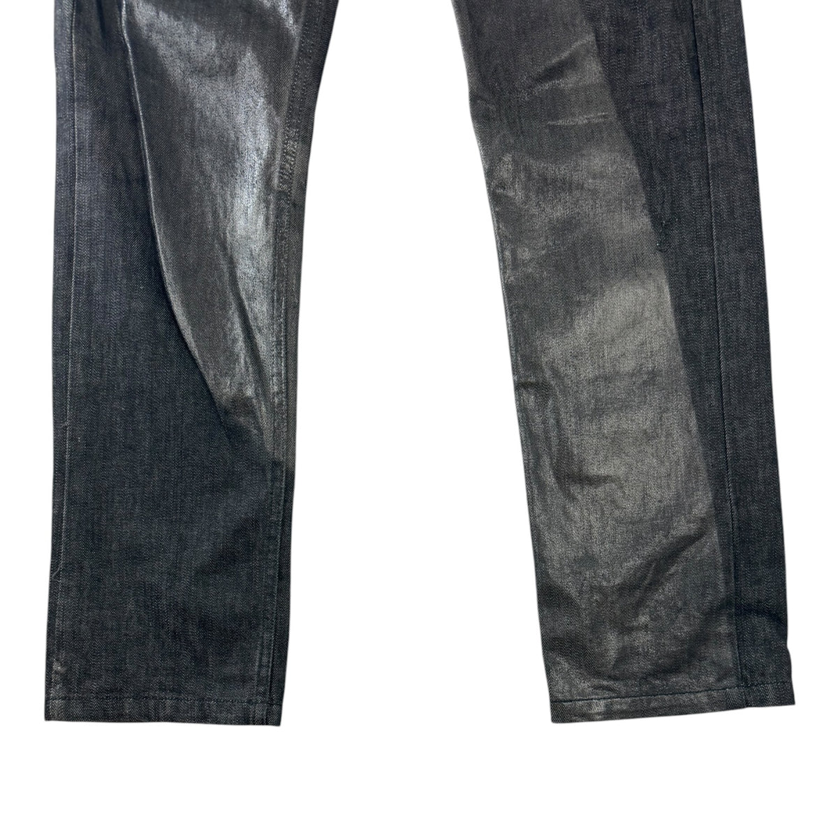 RAF Black Waxed Coated Denim Jeans Black