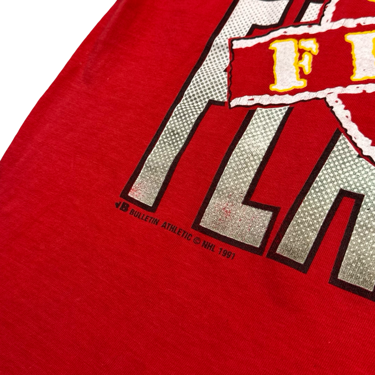 1991 Calgary Flames Bulletin NHL T-Shirt Red