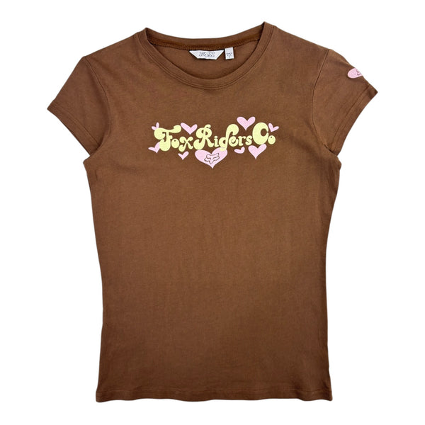 (W) Y2K Fox Racing Baby Tee Brown