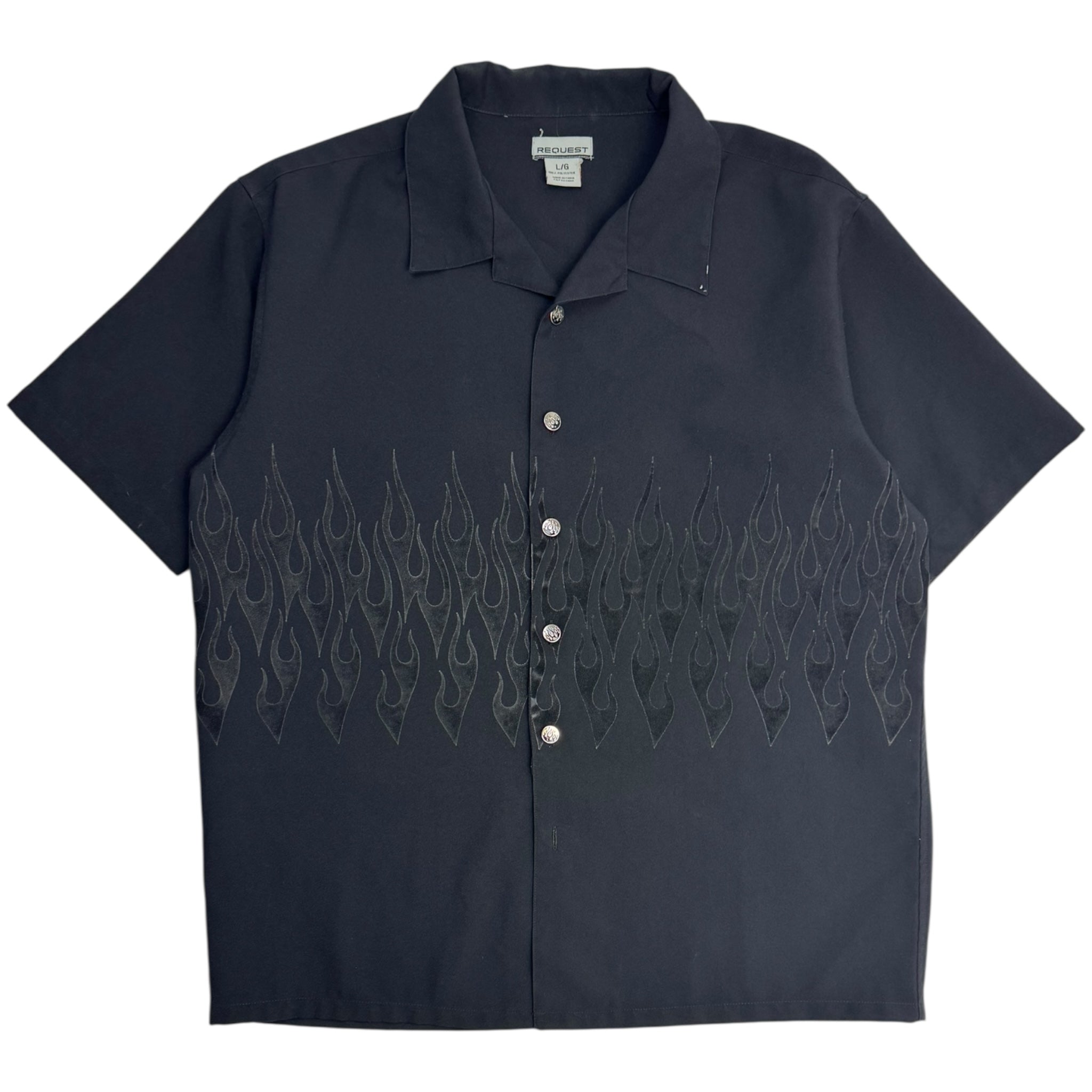 Y2K Flame Body Button Up Casino Shirt
