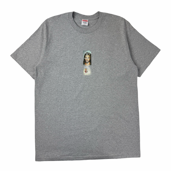 Supreme Prayer Card Box Logo Tee Heather Grey